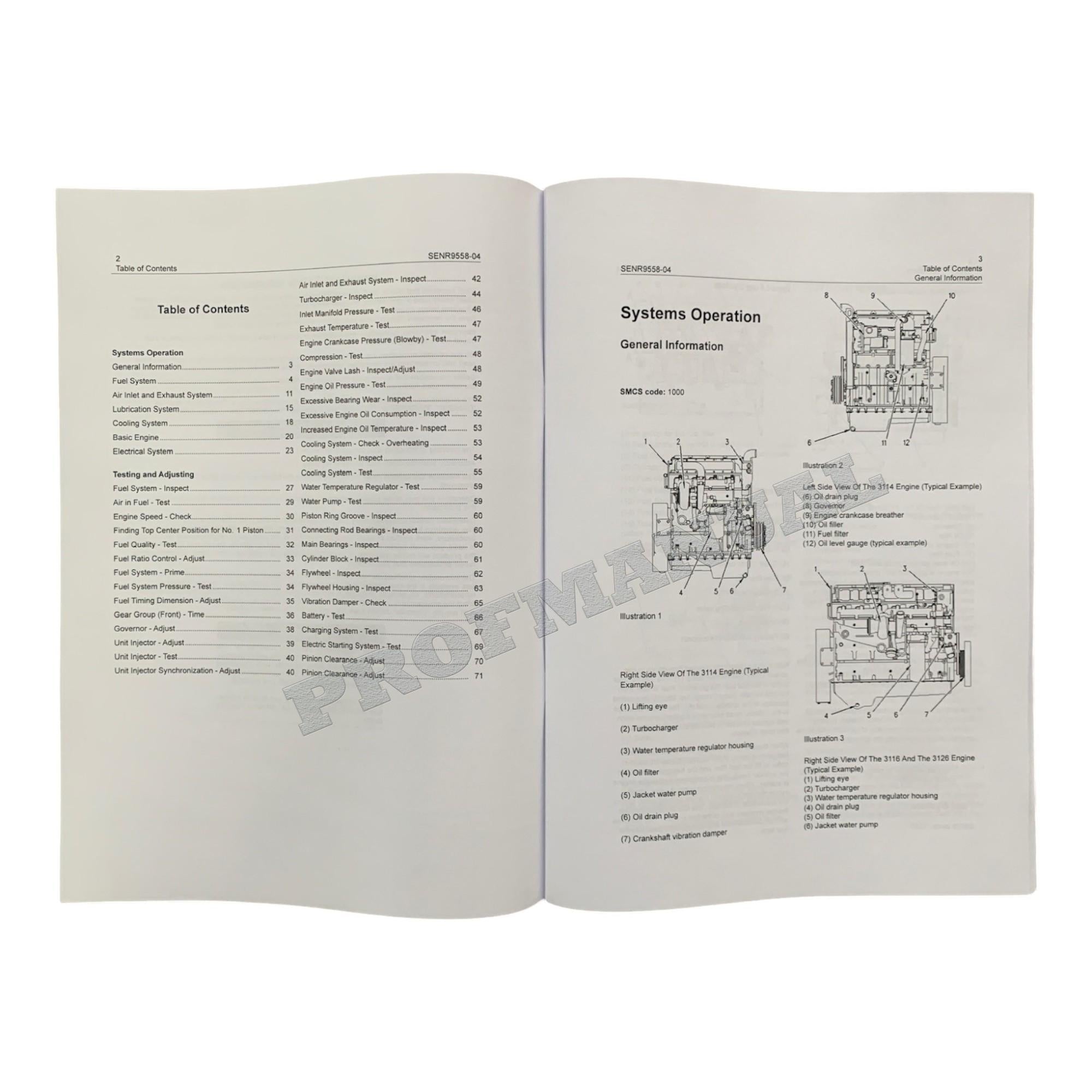 Manual de servicio completo del motor marino Caterpillar 3116 3126 *Enviar número de serie