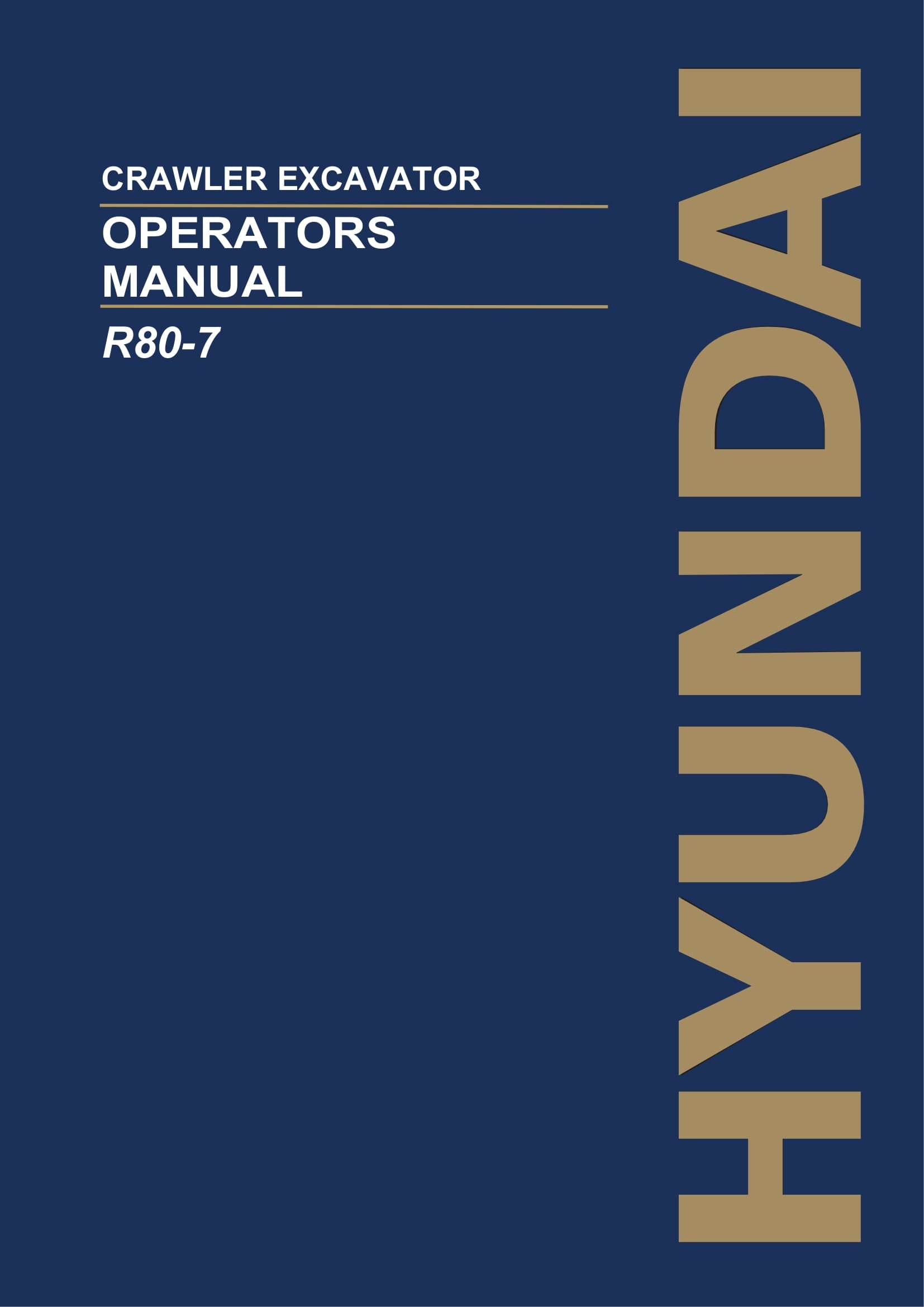 Manual de usuario y mantenimiento de la excavadora sobre cadenas Hyundai R80-7