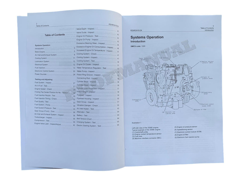 Manual de servicio del motor Caterpillar 3054E 3056E para cargadoras IT28G 924G 924GZ 928G