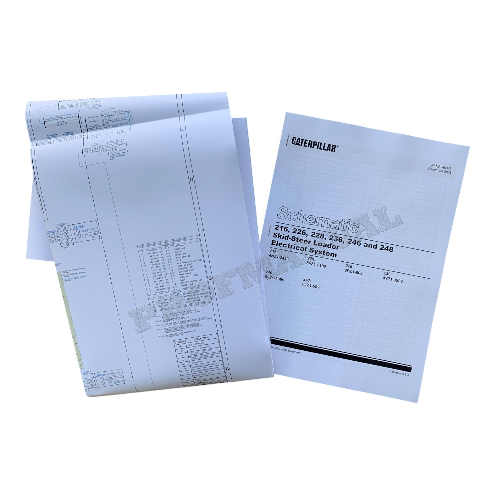 Manual de servicio completo del minicargador Caterpillar 246 *Enviar número de serie