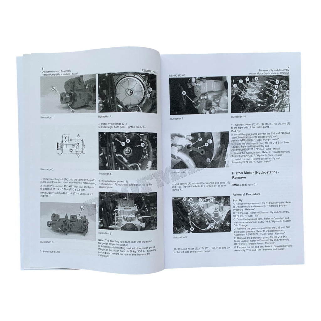 Caterpillar 236 246 248 Skid Steer Loader Power Train Service Manual DisassAssem