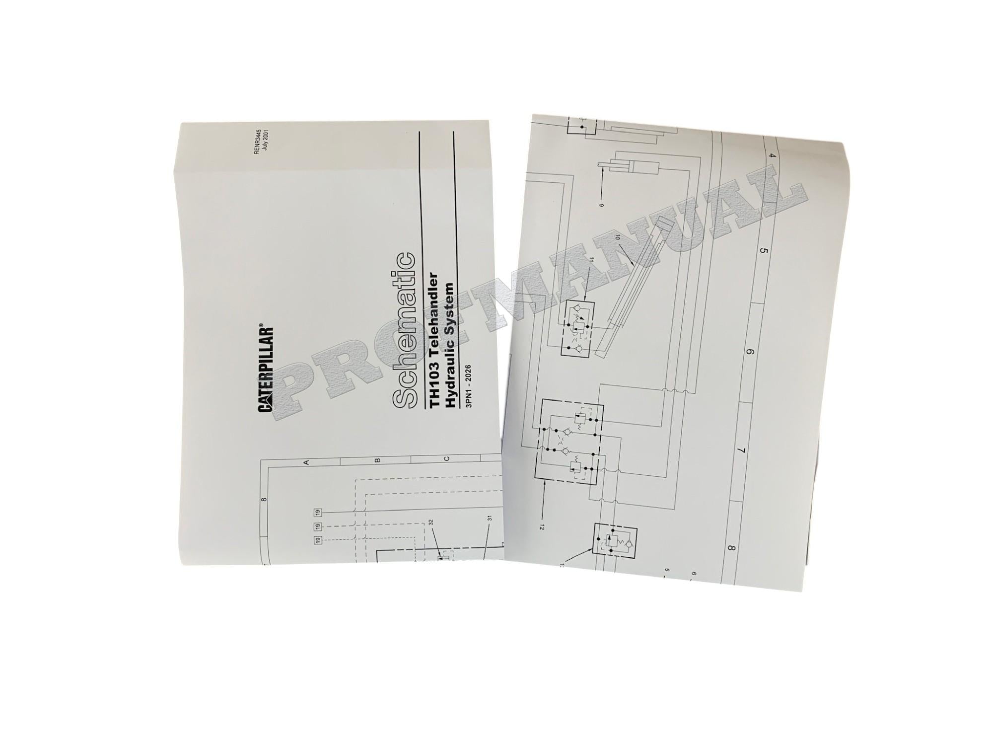 Caterpillar TH103 Telehandler Full Service Manual *Send serial number