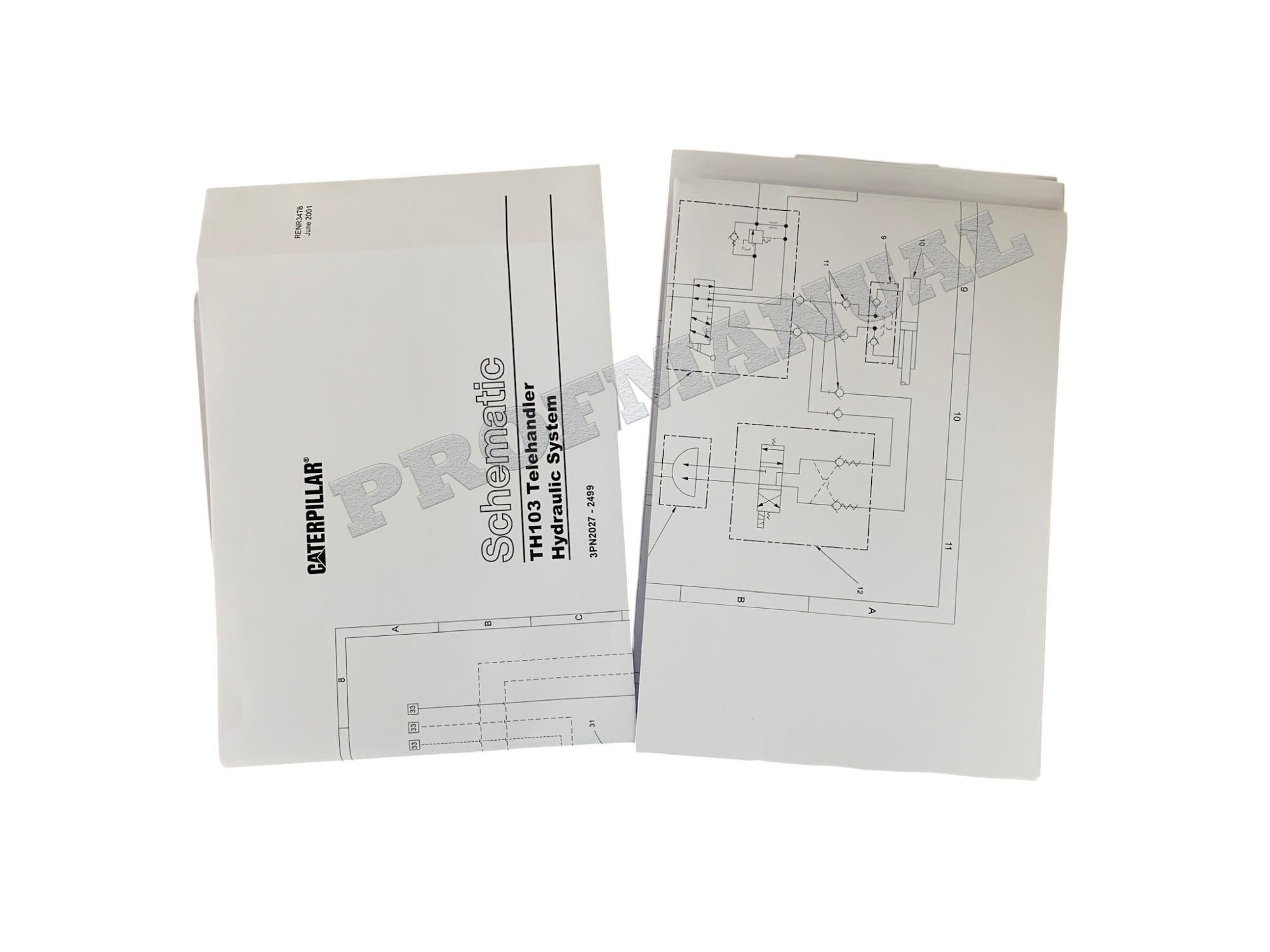 Caterpillar TH103 Telehandler Full Service Manual *Send serial number