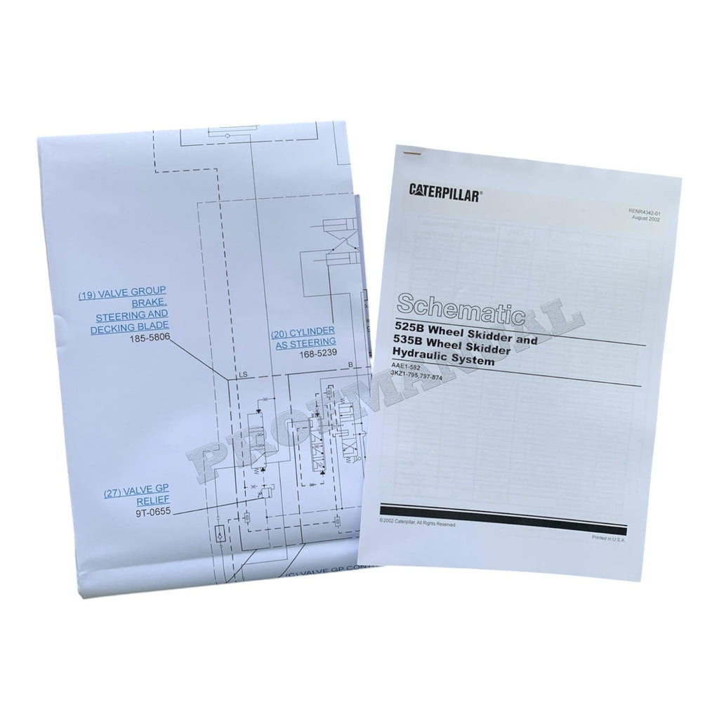 Caterpillar 525B 535B WHEEL SKIDDER Full Service Manual *Send serial number