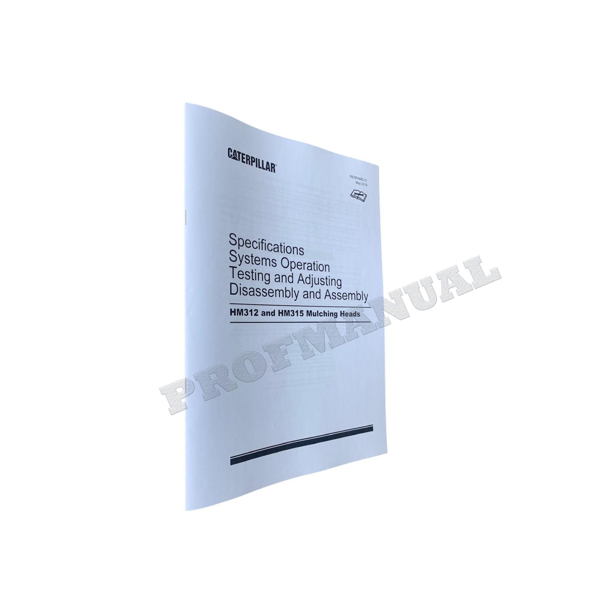 Manual de servicio completo del cabezal triturador Caterpillar HM315B *Enviar número de serie