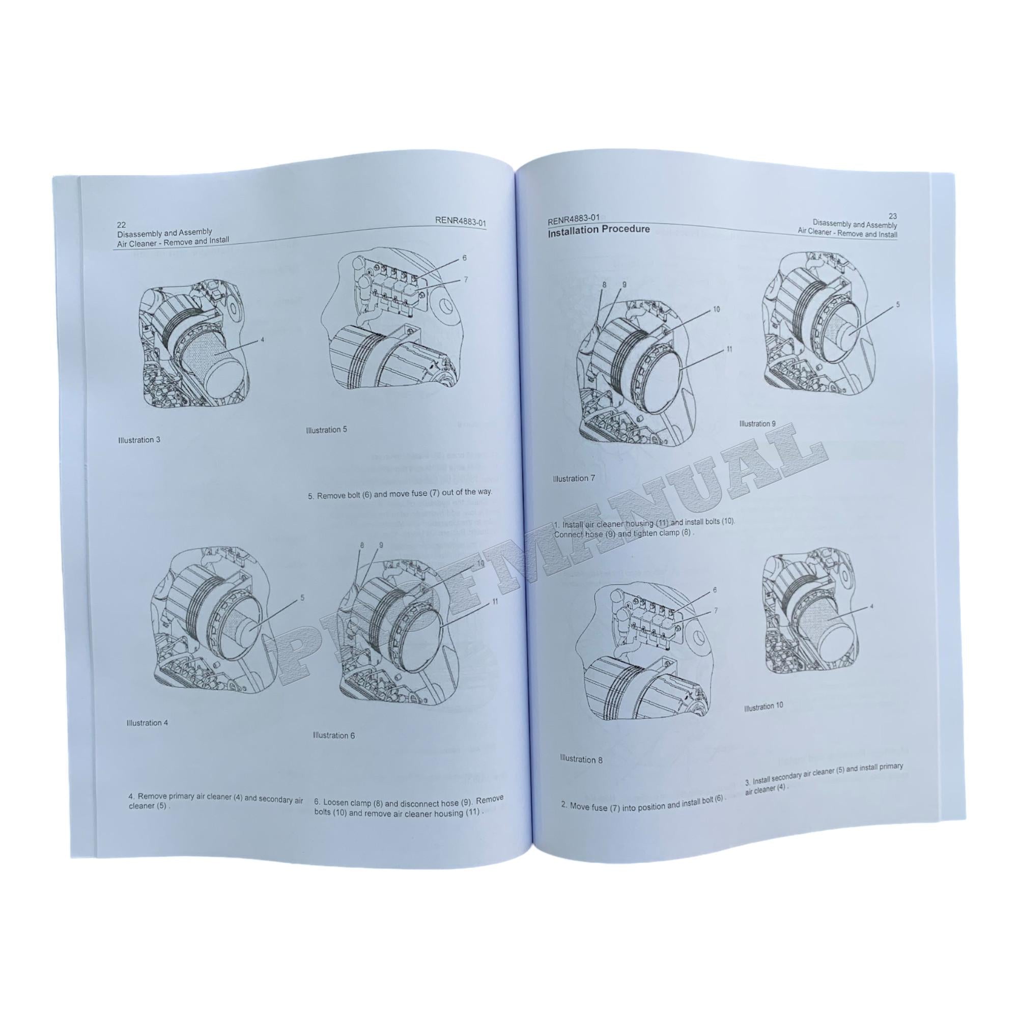 Caterpillar 267B 277B 287B Loader 3044C Engine Test Adjust Assembly 4 books *Send Ser Numb