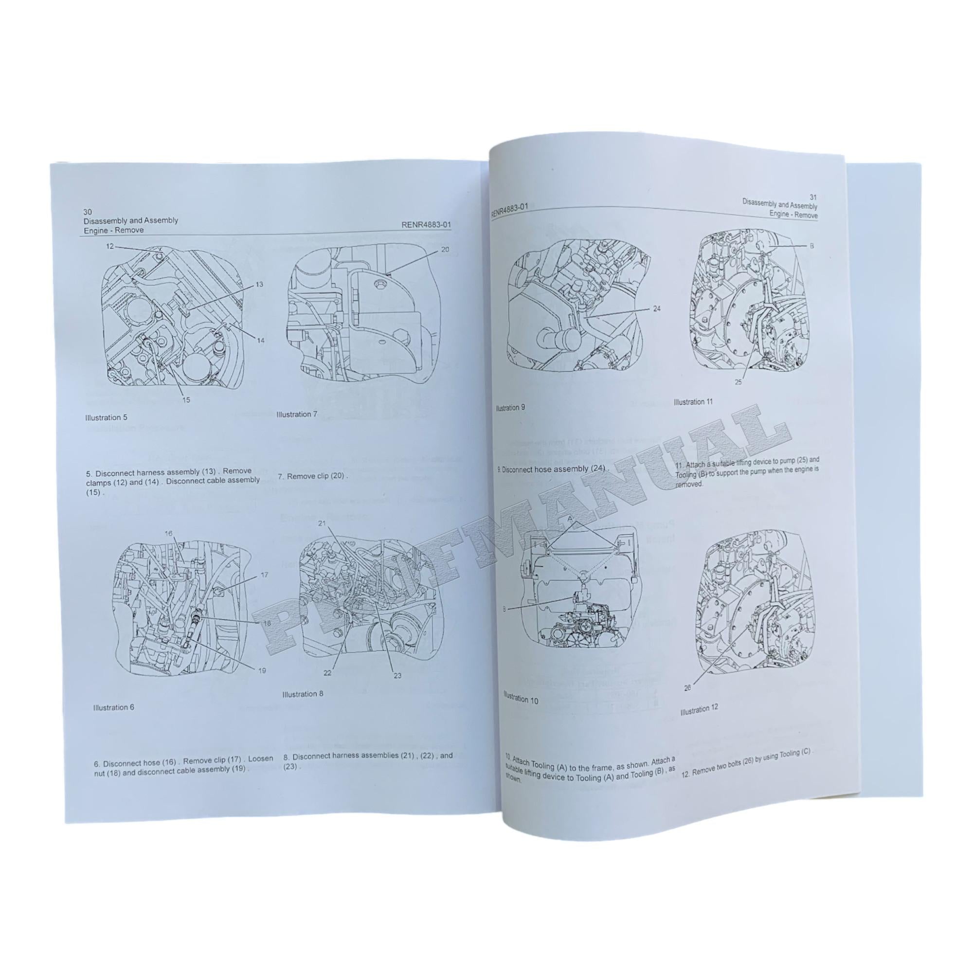 Caterpillar 267B 277B 287B Loader 3044C Engine Test Adjust Assembly 4 books *Send Ser Numb
