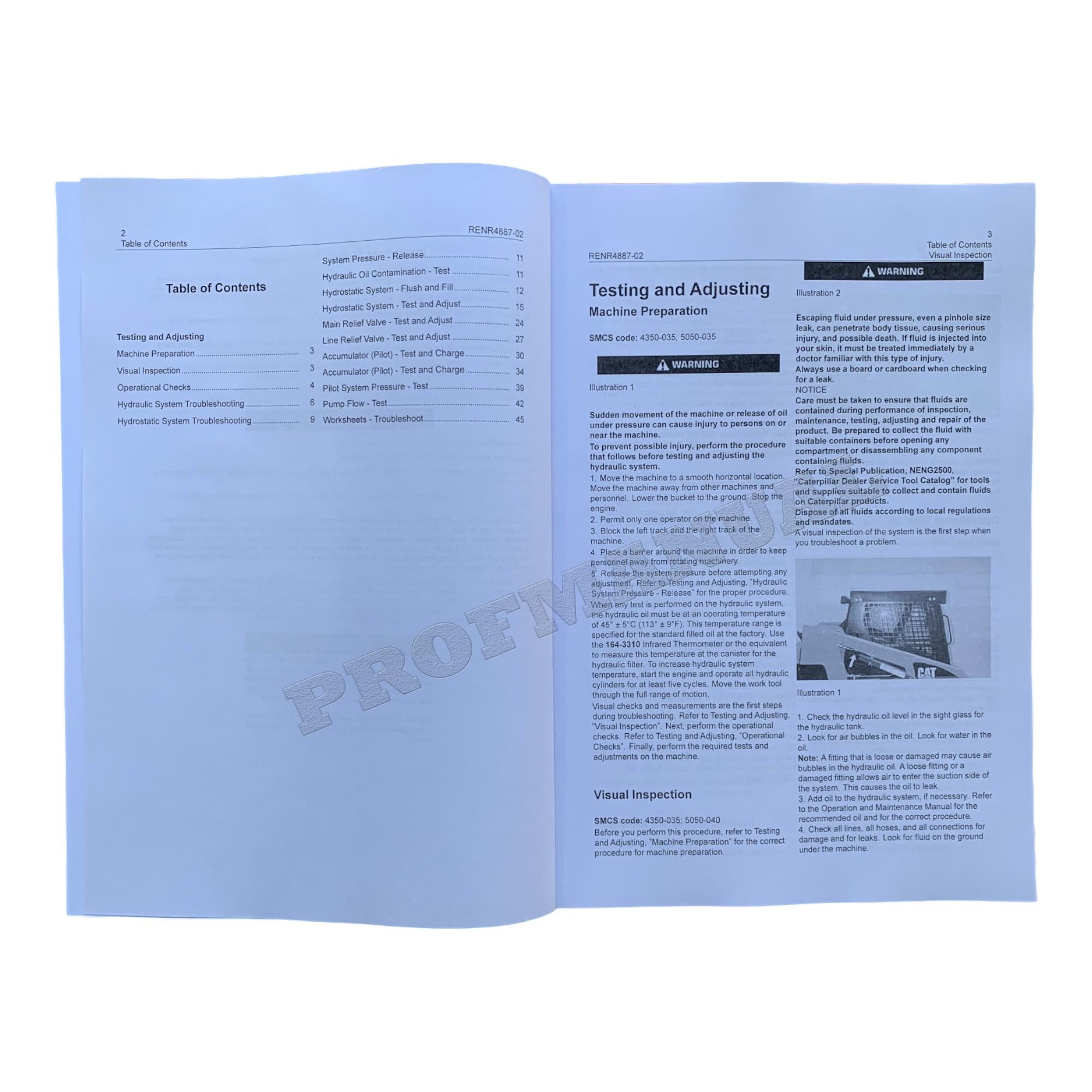 Caterpillar 267B 277B 287B Loader Full Testing Adjusting Manual *Send Ser number