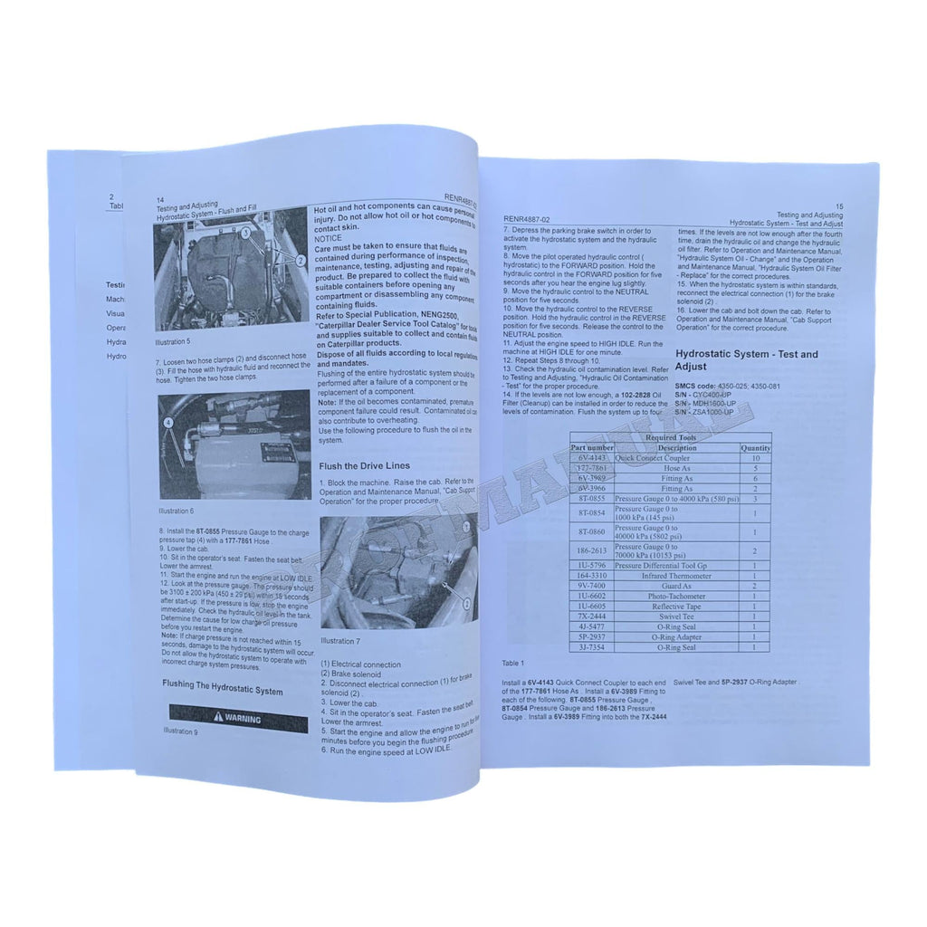 Caterpillar 267B 277B 287B Loader Full Testing Adjusting Manual *Send Ser number
