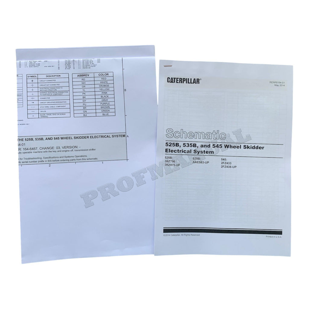 Caterpillar 525B 535B WHEEL SKIDDER Full Service Manual *Send serial number