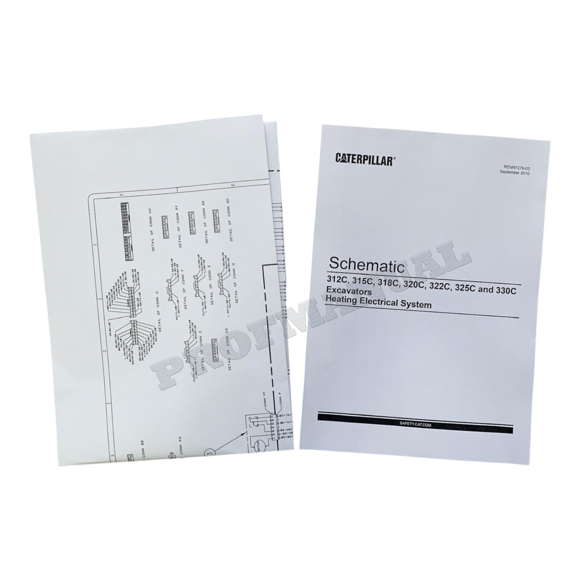 Caterpillar Heating Electrical 322C 325C 330C Schematic Service Manual