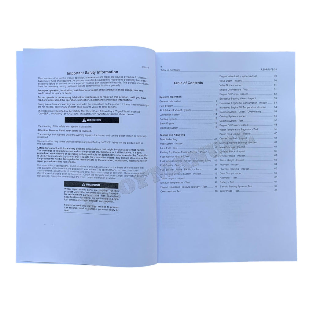Caterpillar 267B 277B 287B Loader 3044C Engine Test Adjust Assembly 4 books *Send Ser Numb
