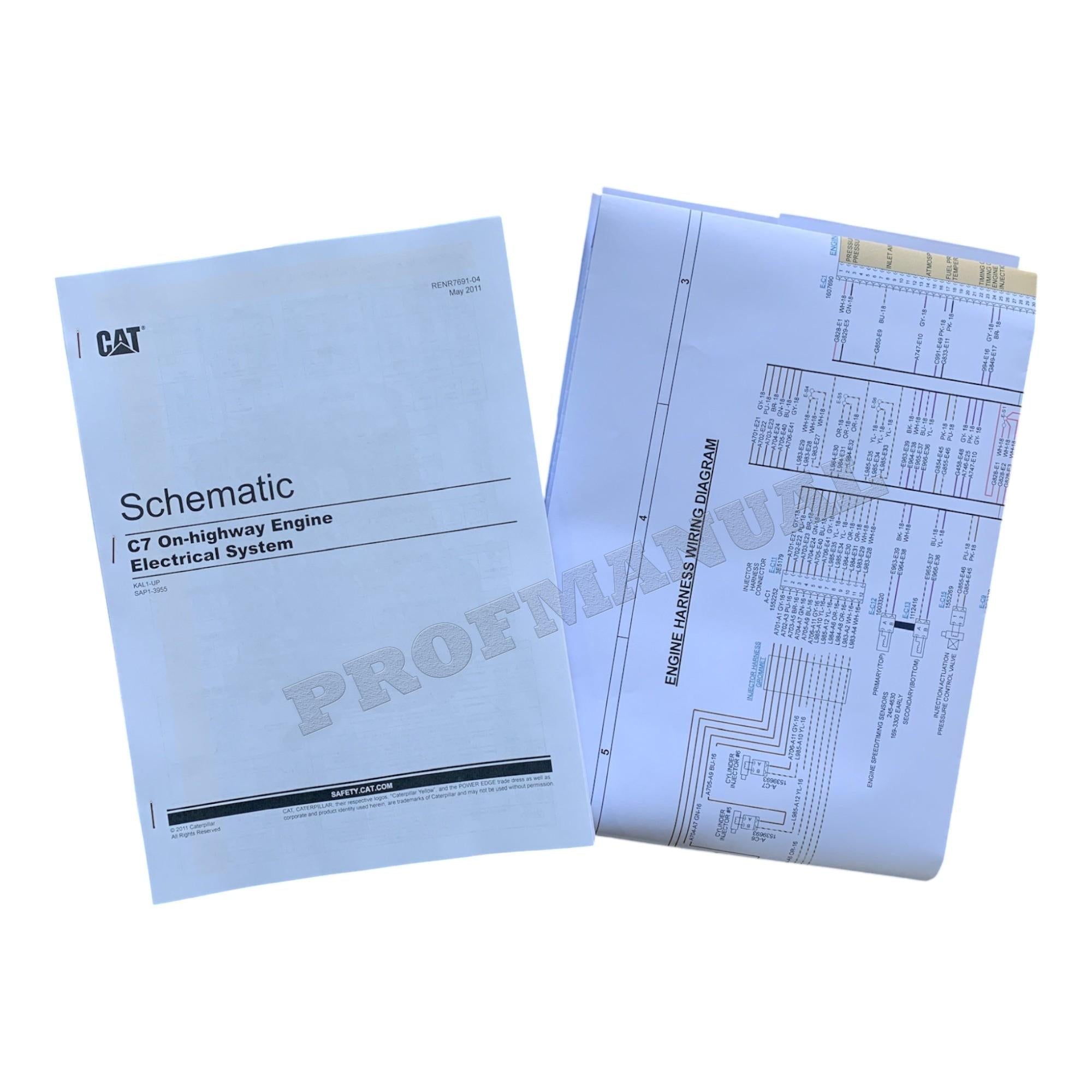 Caterpillar C7 On-Highway Truck Engine Full Service Manual *Send serial number
