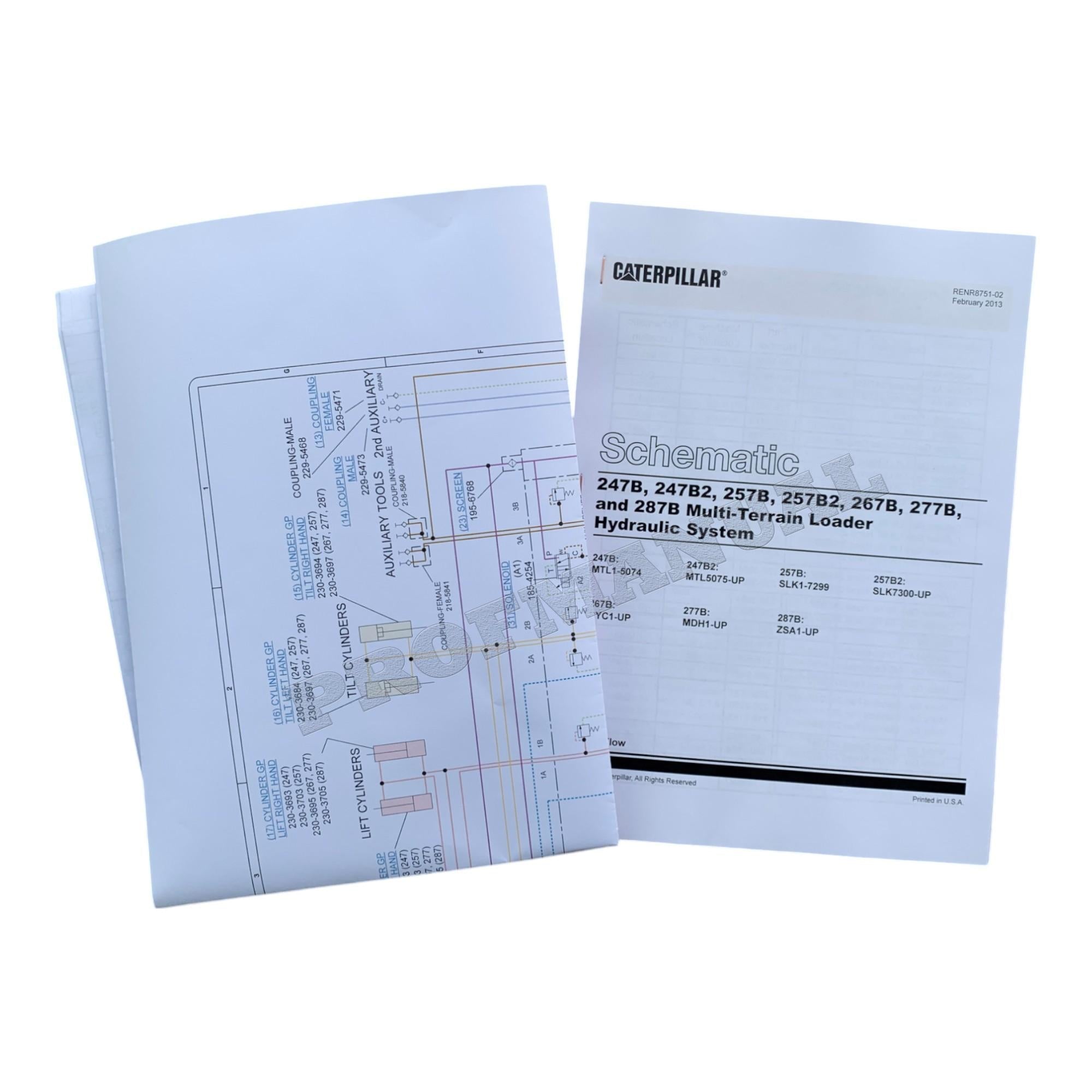 Manual de servicio completo del cargador Caterpillar 267B 277B 287B MDH1-UP *Enviar número de serie