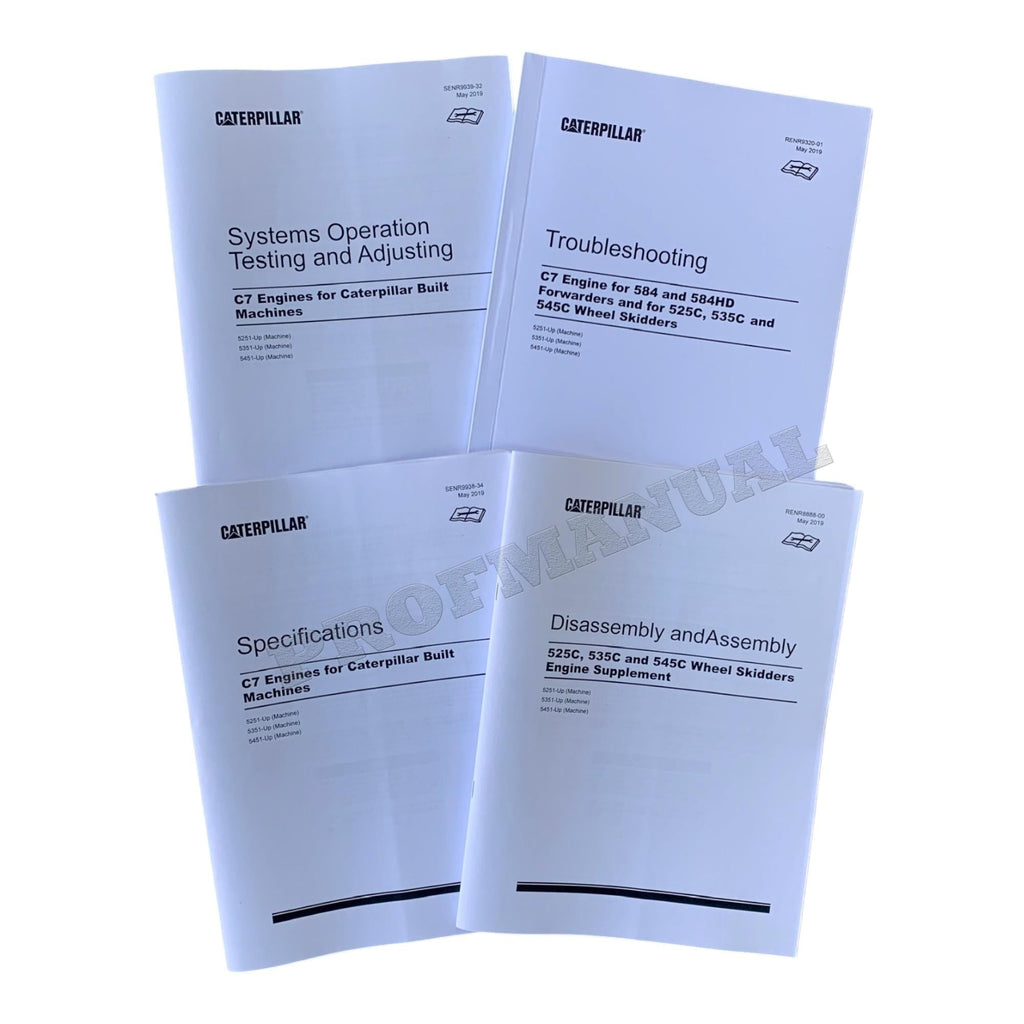Caterpillar C7 Engine Skidder Disassem Assem Test Adjust Manual SET 5 BOOKS
