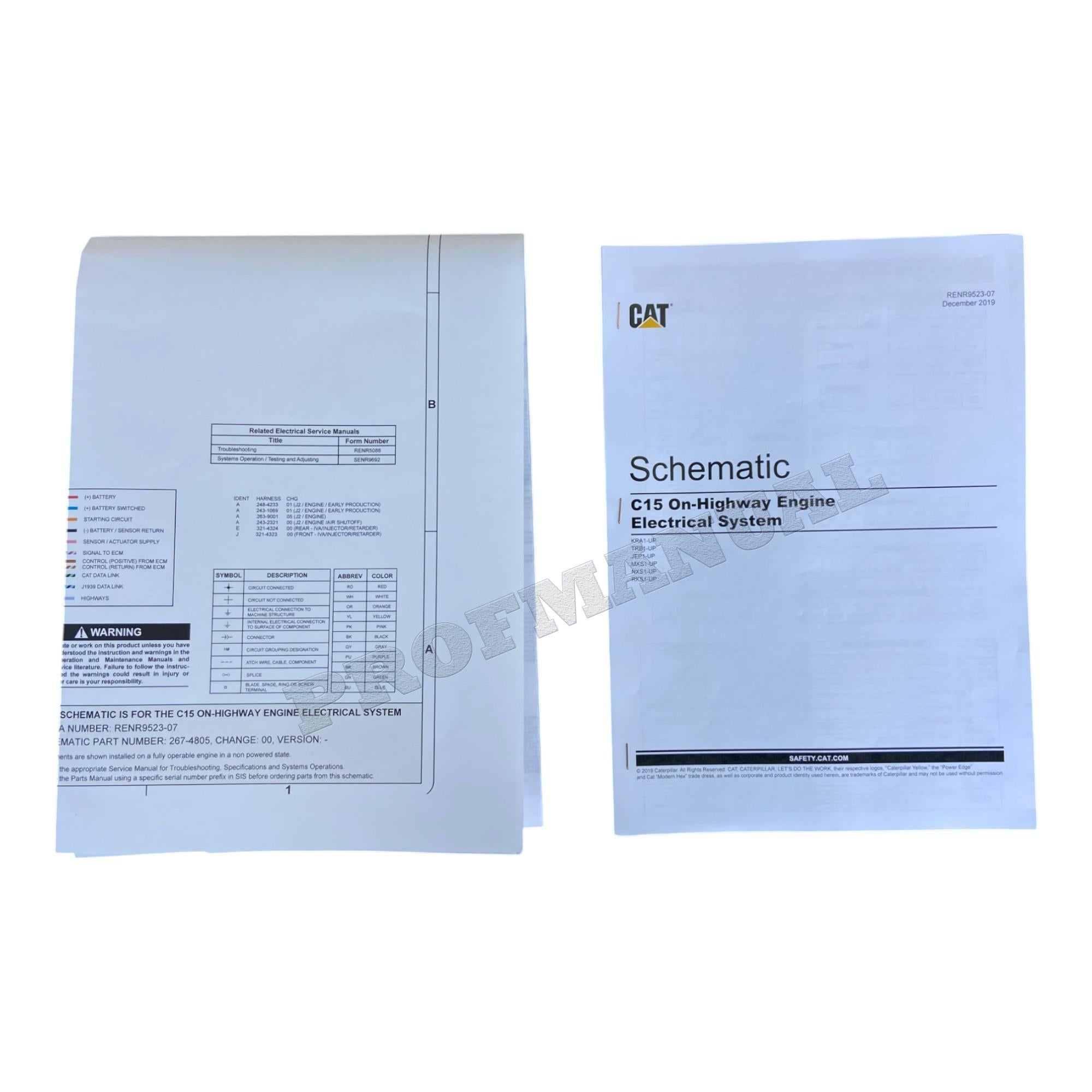 Caterpillar C15 ACERT Truck Engine Full Service Manual SN MXS- *Send serial#