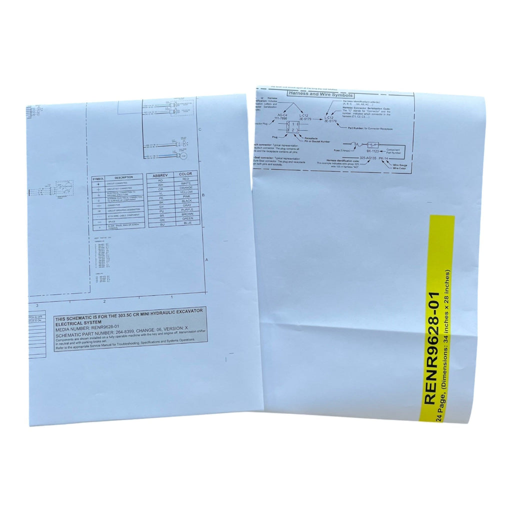 Manual de servicio del esquema del sistema eléctrico de la miniexcavadora Caterpillar 303.5C CR