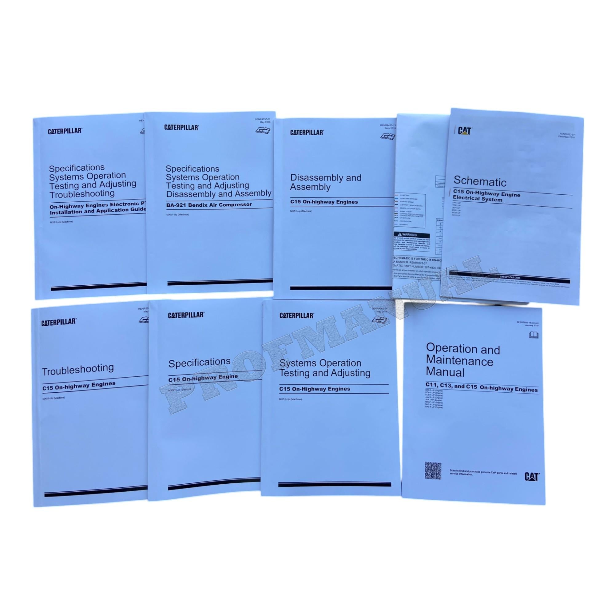 Caterpillar C15 ACERT Truck Engine Full Service Manual SN MXS- *Send serial#