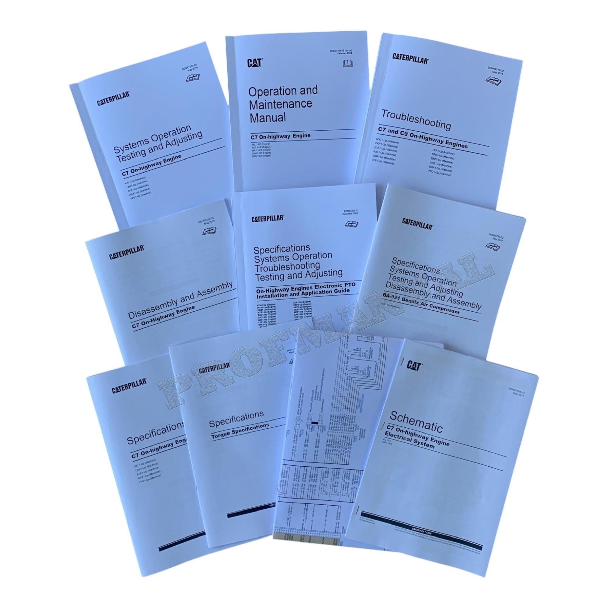 Caterpillar C7 On-Highway Truck Engine Full Service Manual *Send serial number