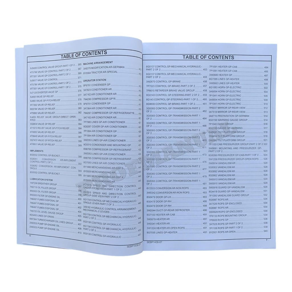 Caterpillar Cat 953 LGP Track Loader Parts Catalog Manual