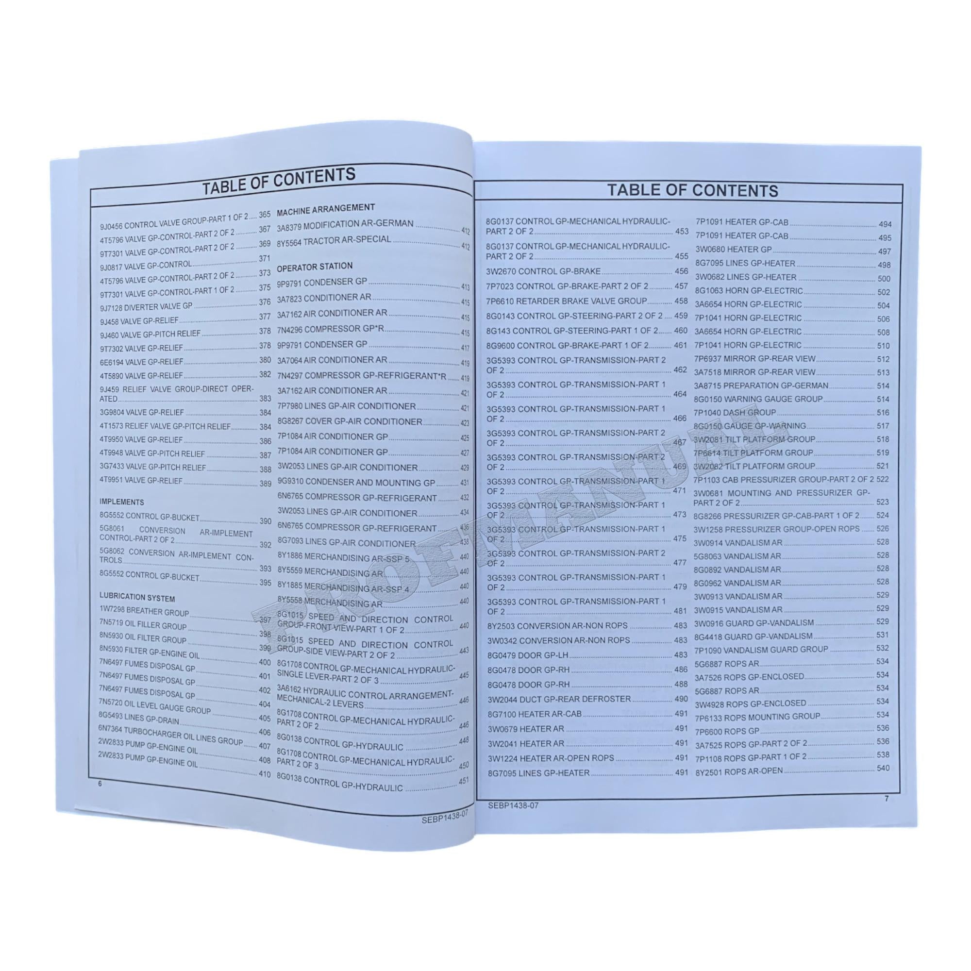 Caterpillar Cat 953 LGP Track Loader Parts Catalog Manual