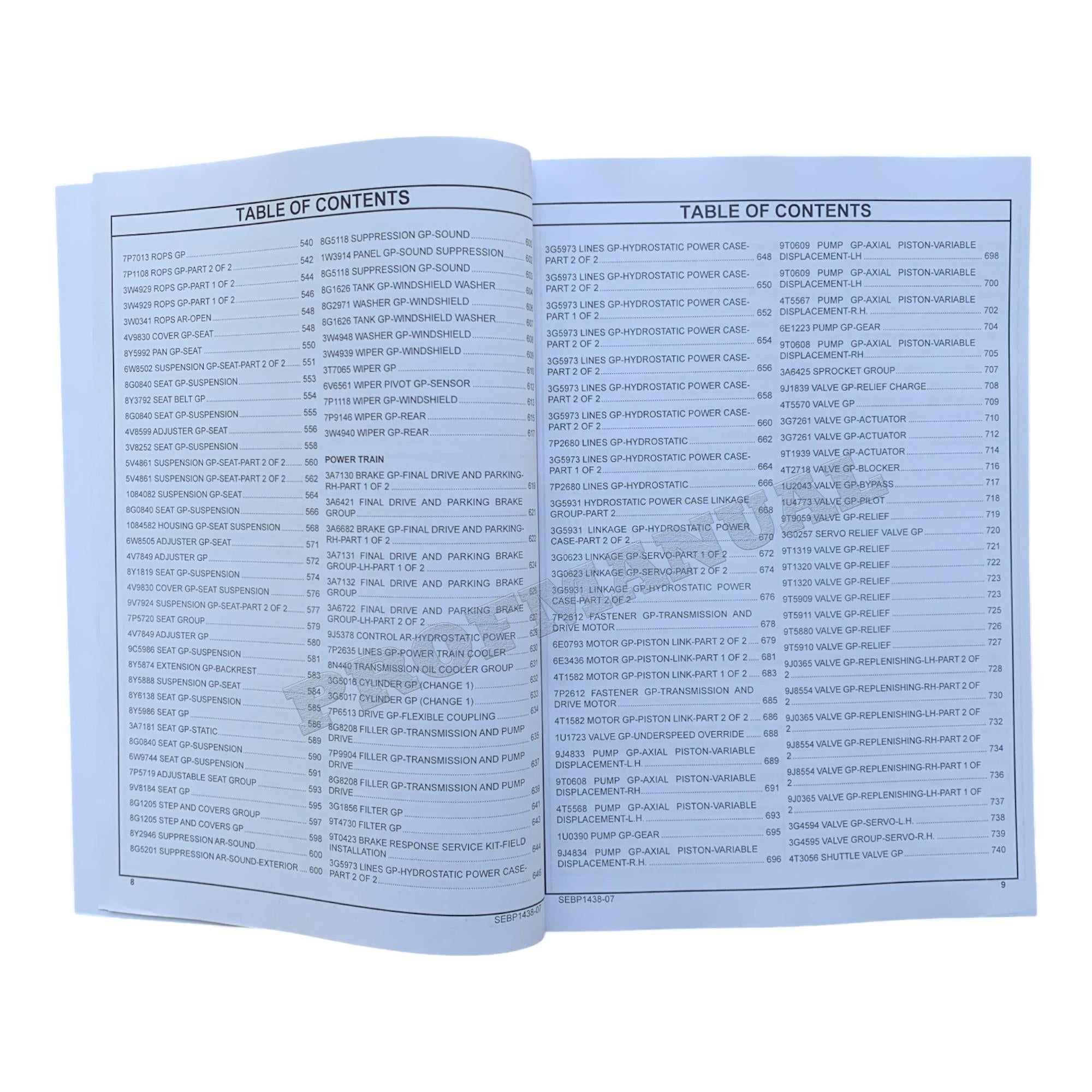 Caterpillar Cat 953 LGP Track Loader Parts Catalog Manual