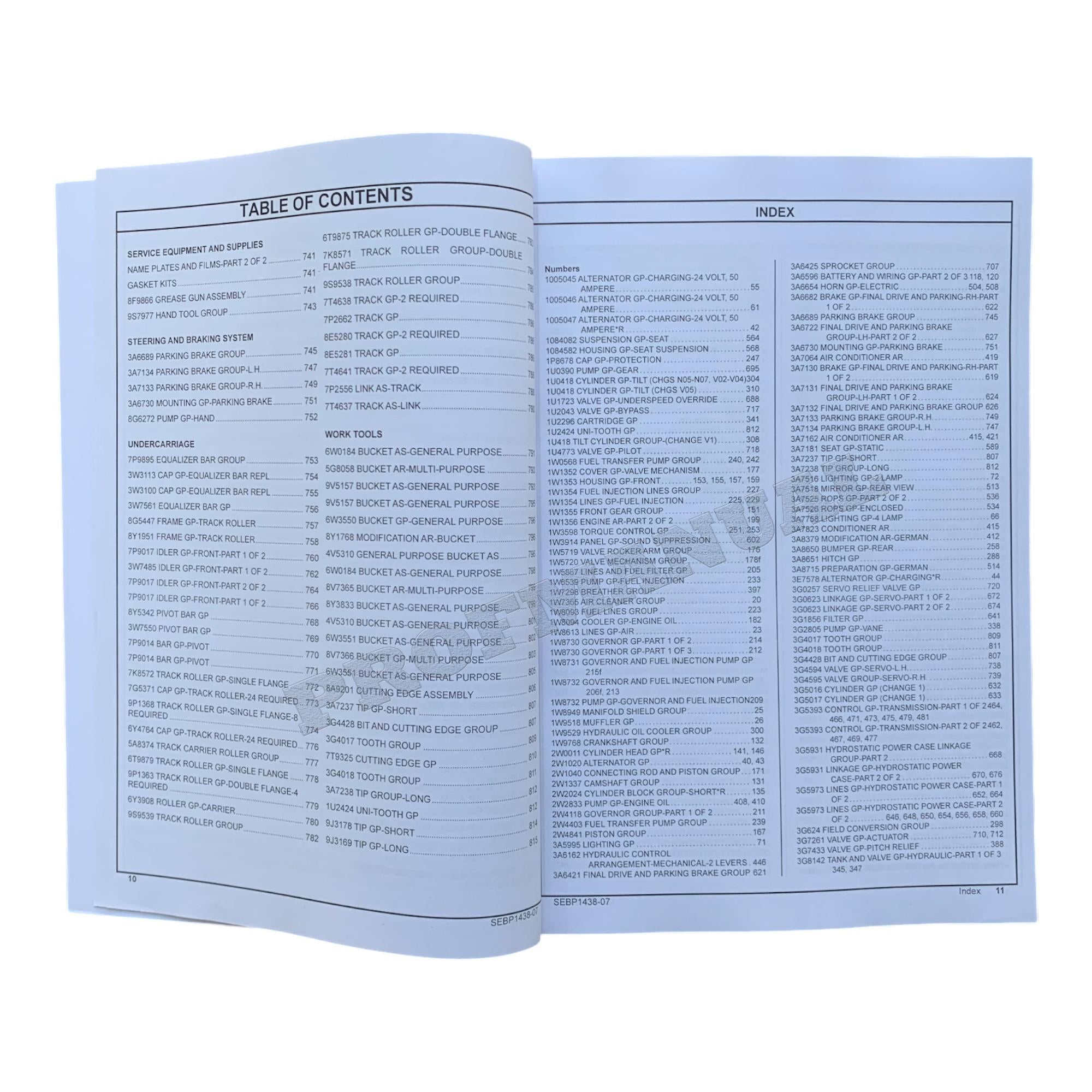Caterpillar Cat 953 LGP Track Loader Parts Catalog Manual