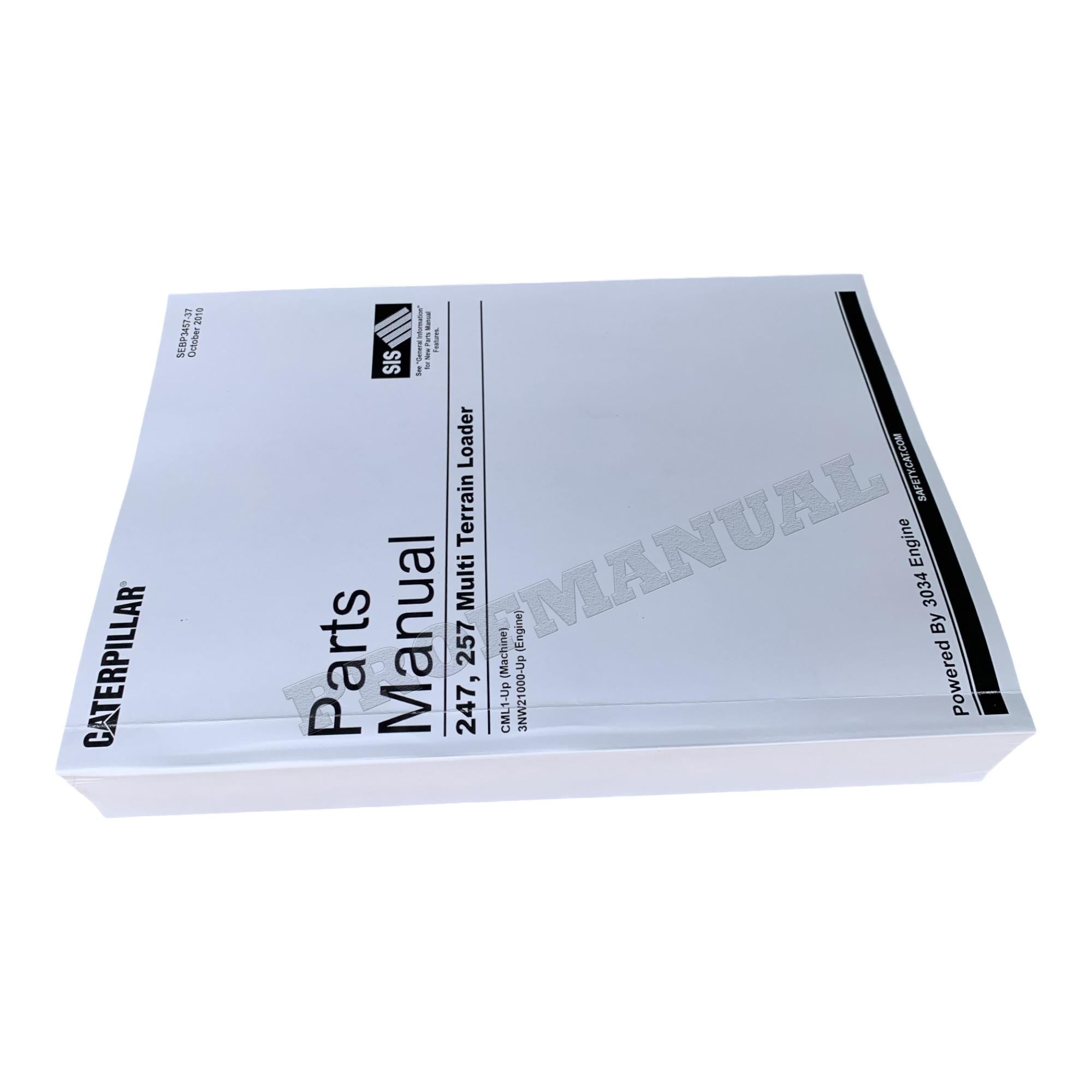 Caterpillar 247 257 Multi Terrain Loader Parts Catalog Manual S.N. CML1-UP