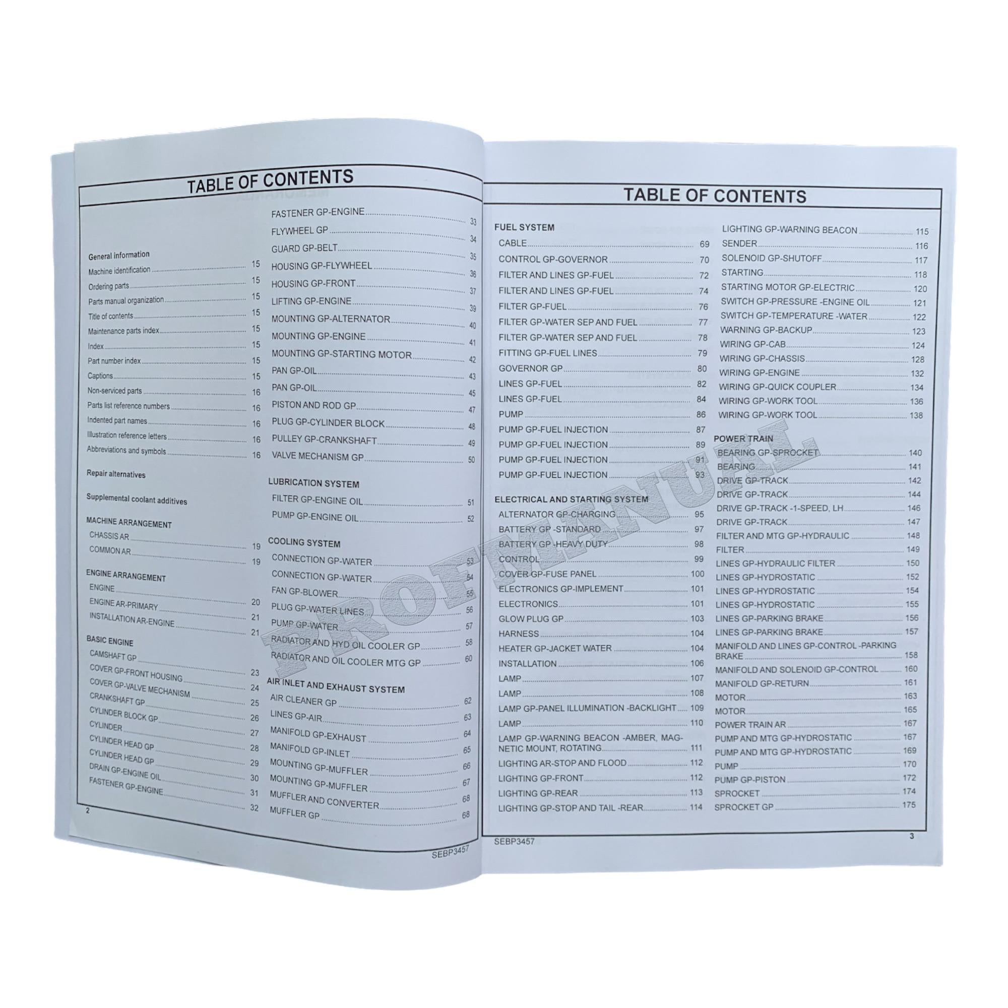 Caterpillar 247 257 Multi Terrain Loader Parts Catalog Manual S.N. CML1-UP