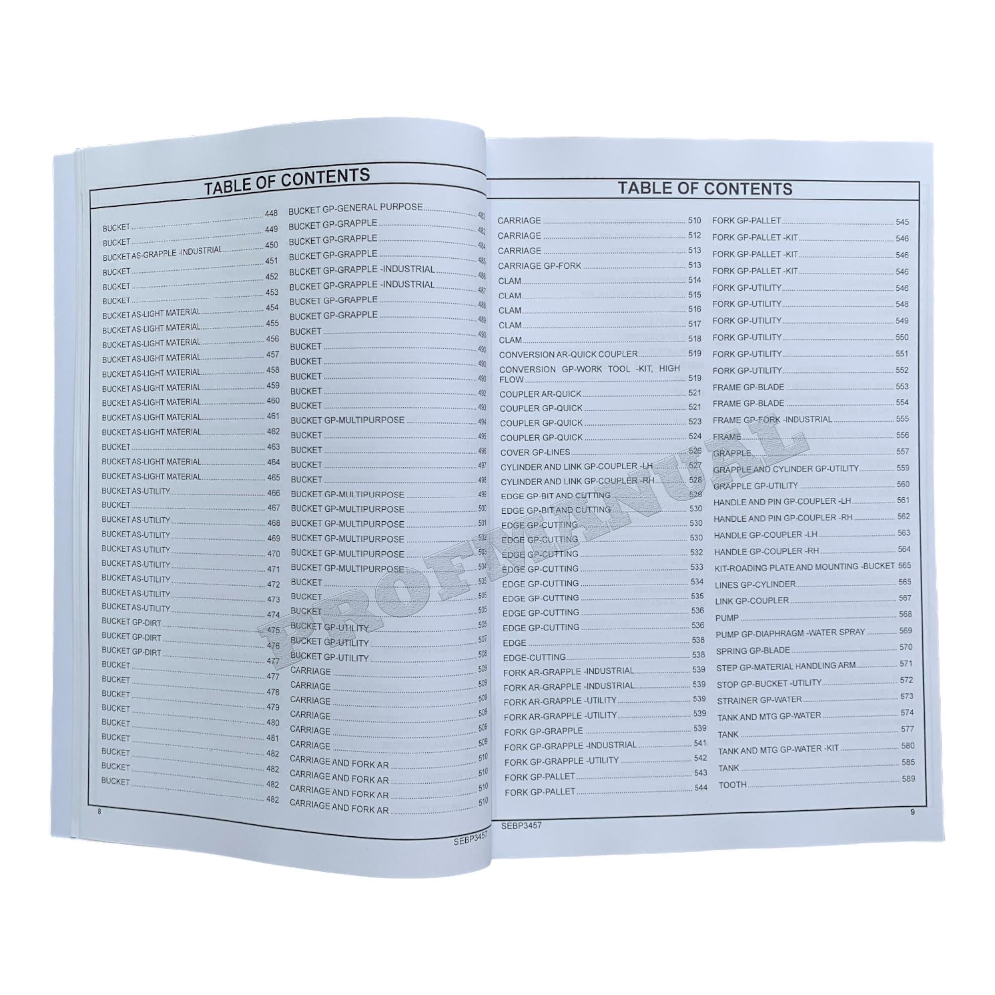 Caterpillar 247 257 Multi Terrain Loader Parts Catalog Manual S.N. CML1-UP