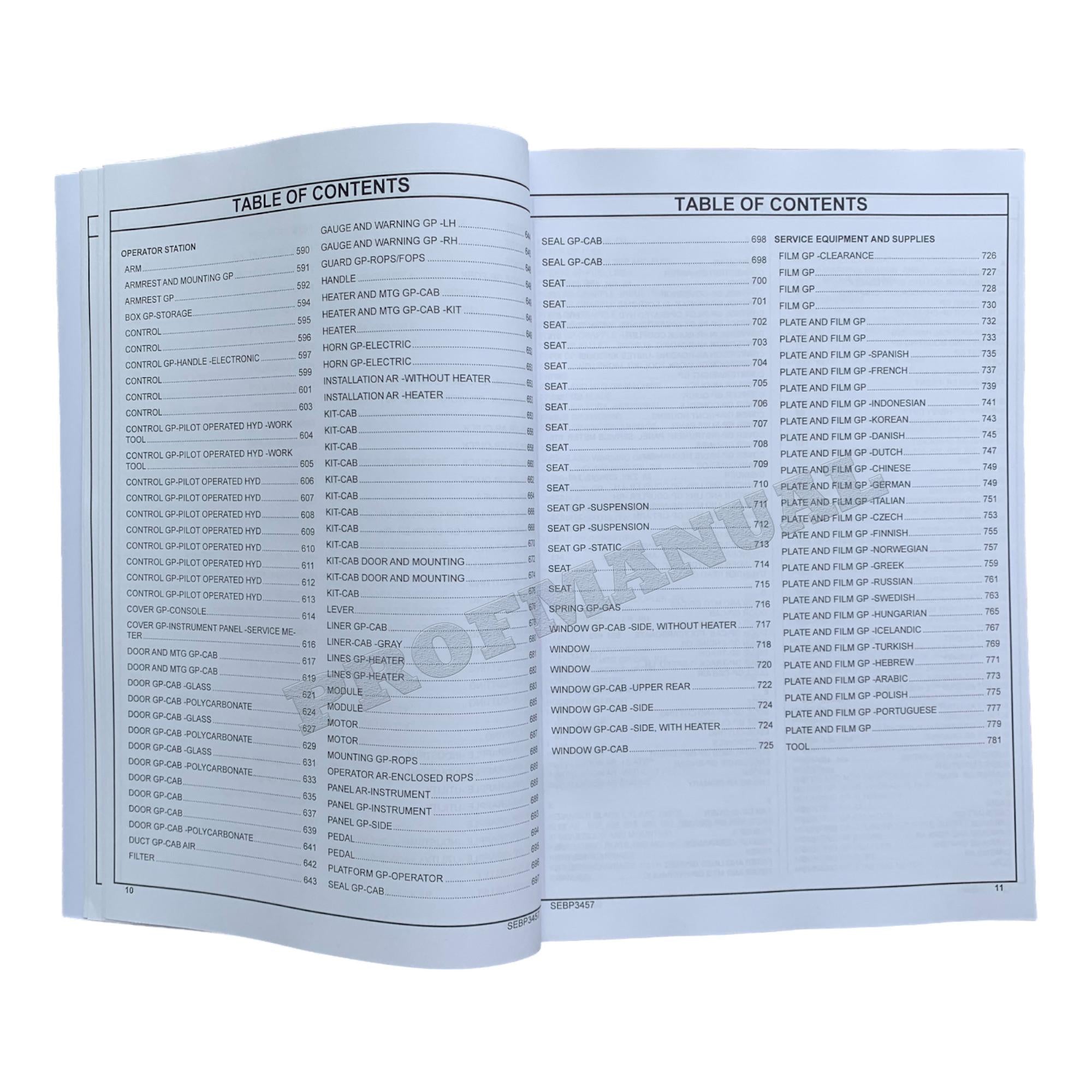 Caterpillar 247 257 Multi Terrain Loader Parts Catalog Manual S.N. CML1-UP