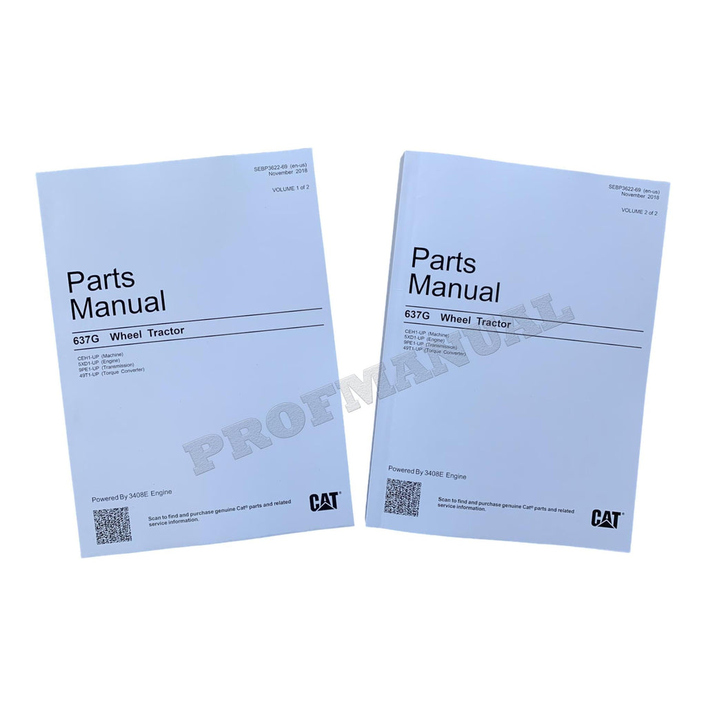 Caterpillar Cat 637G Wheel Tractor Parts Catalog Manual SEBP3622