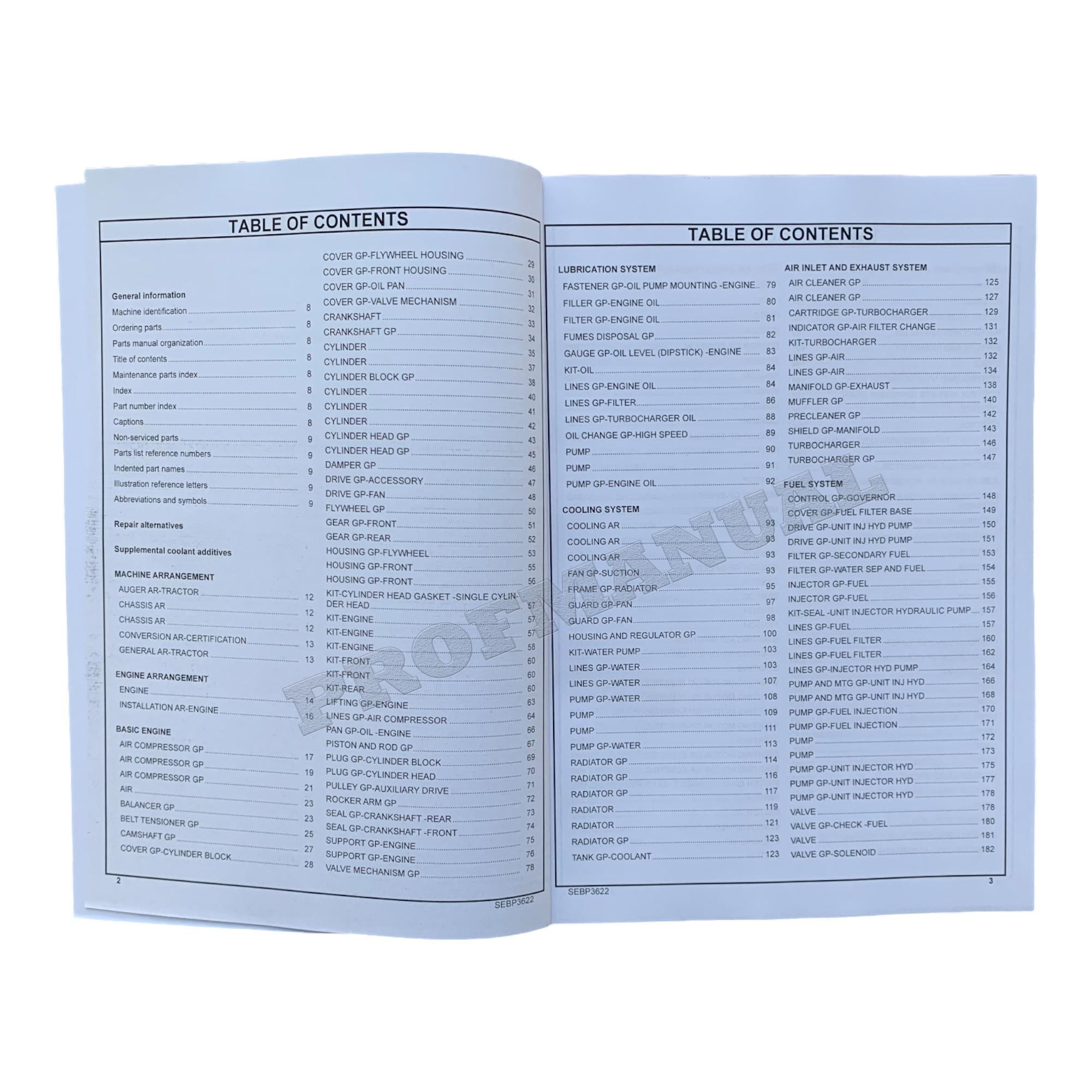 Caterpillar Cat 637G Wheel Tractor Parts Catalog Manual SEBP3622