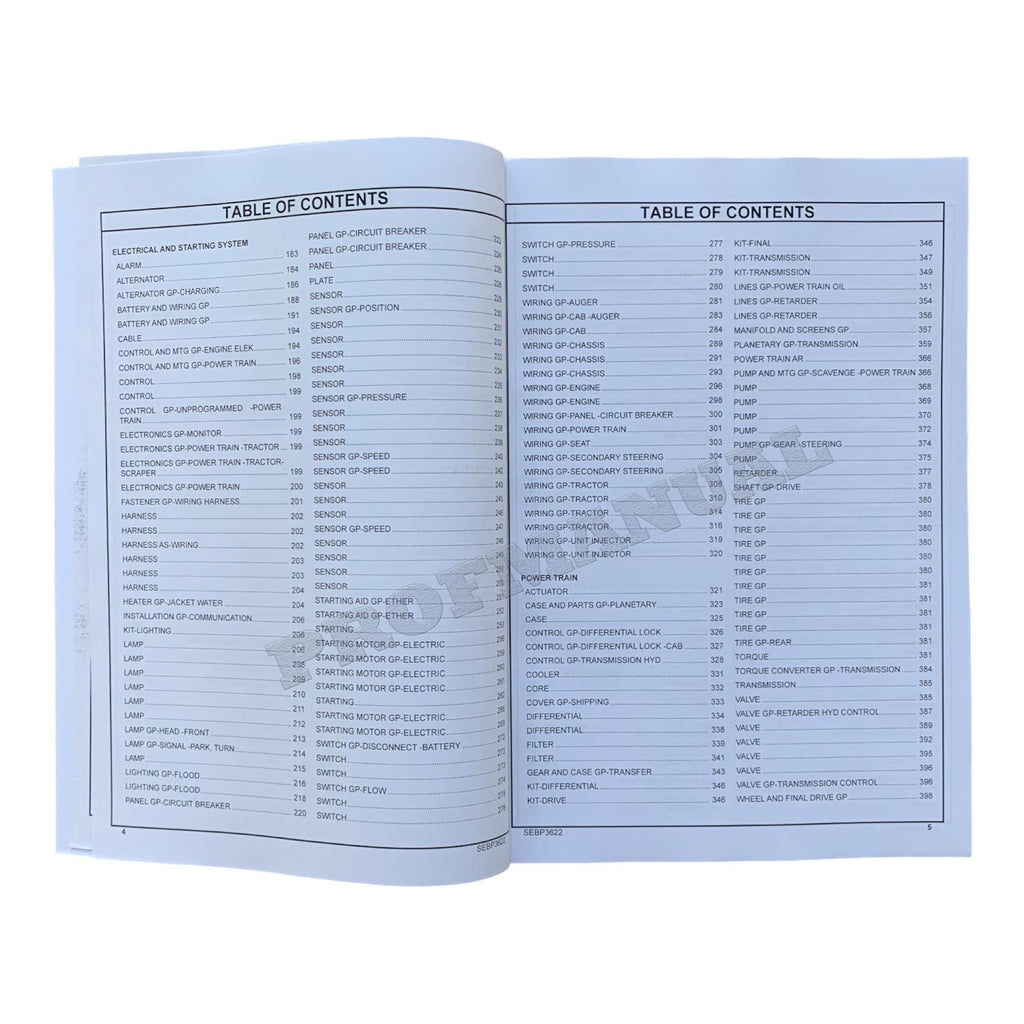 Caterpillar Cat 637G Wheel Tractor Parts Catalog Manual SEBP3622