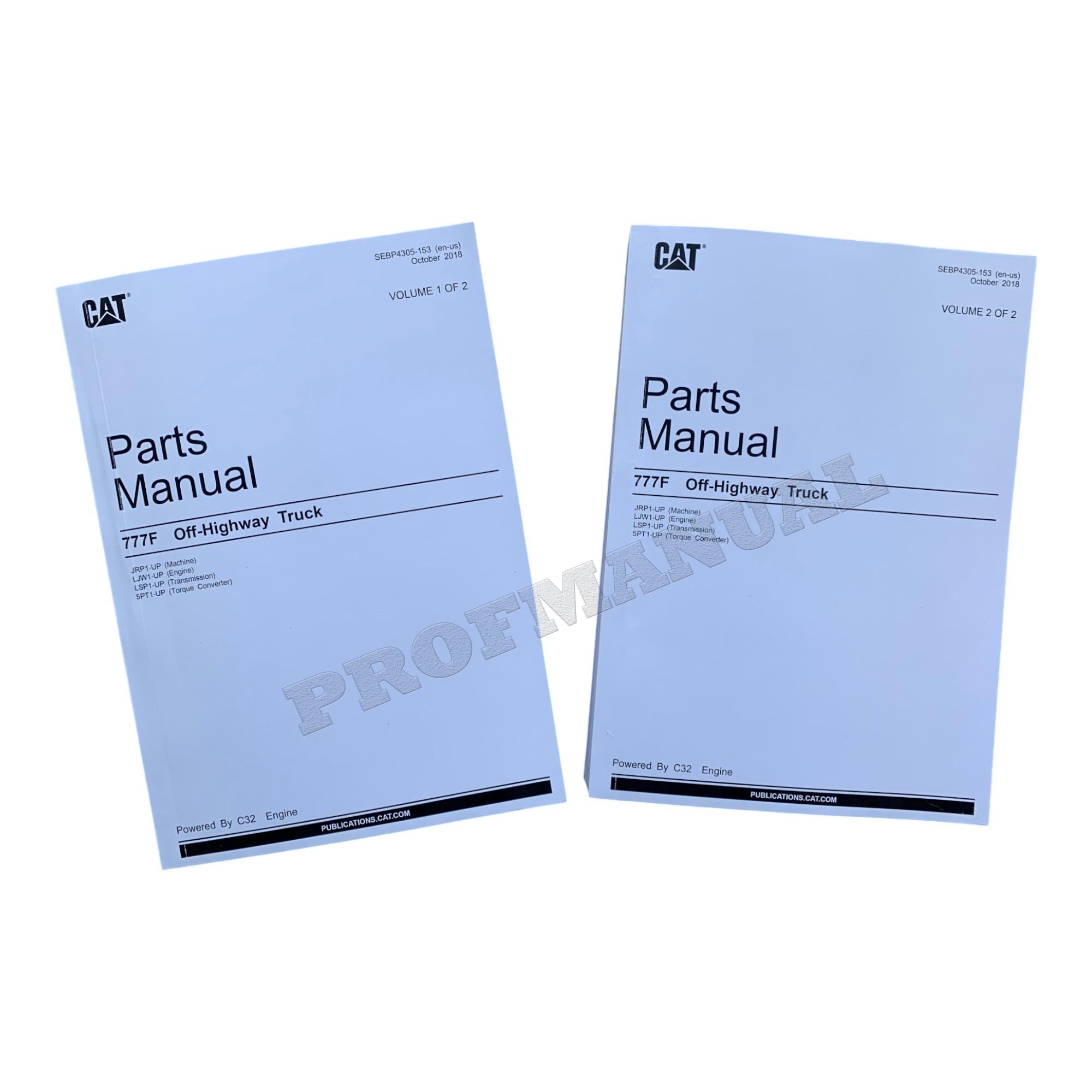 Caterpillar Cat 777F Off Highway Truck Parts Catalog Manual