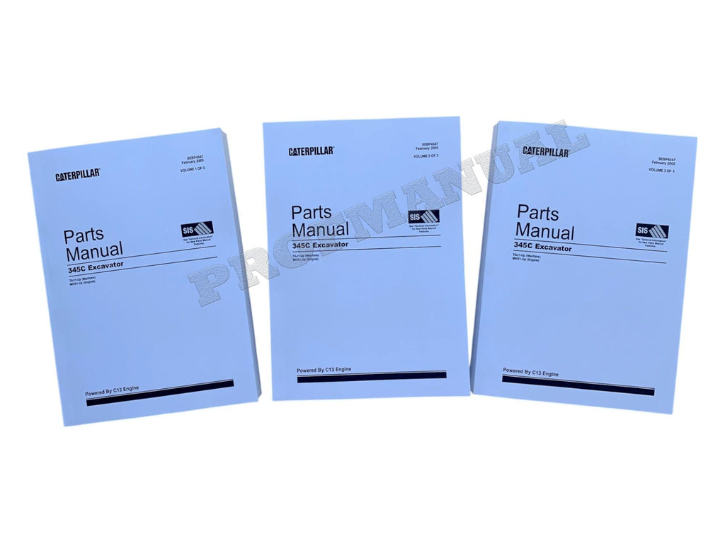 Caterpillar Cat 345C Excavator Parts Catalog Manual