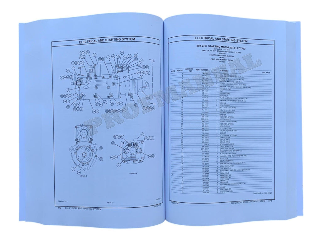 Caterpillar Cat 345C Excavator Parts Catalog Manual