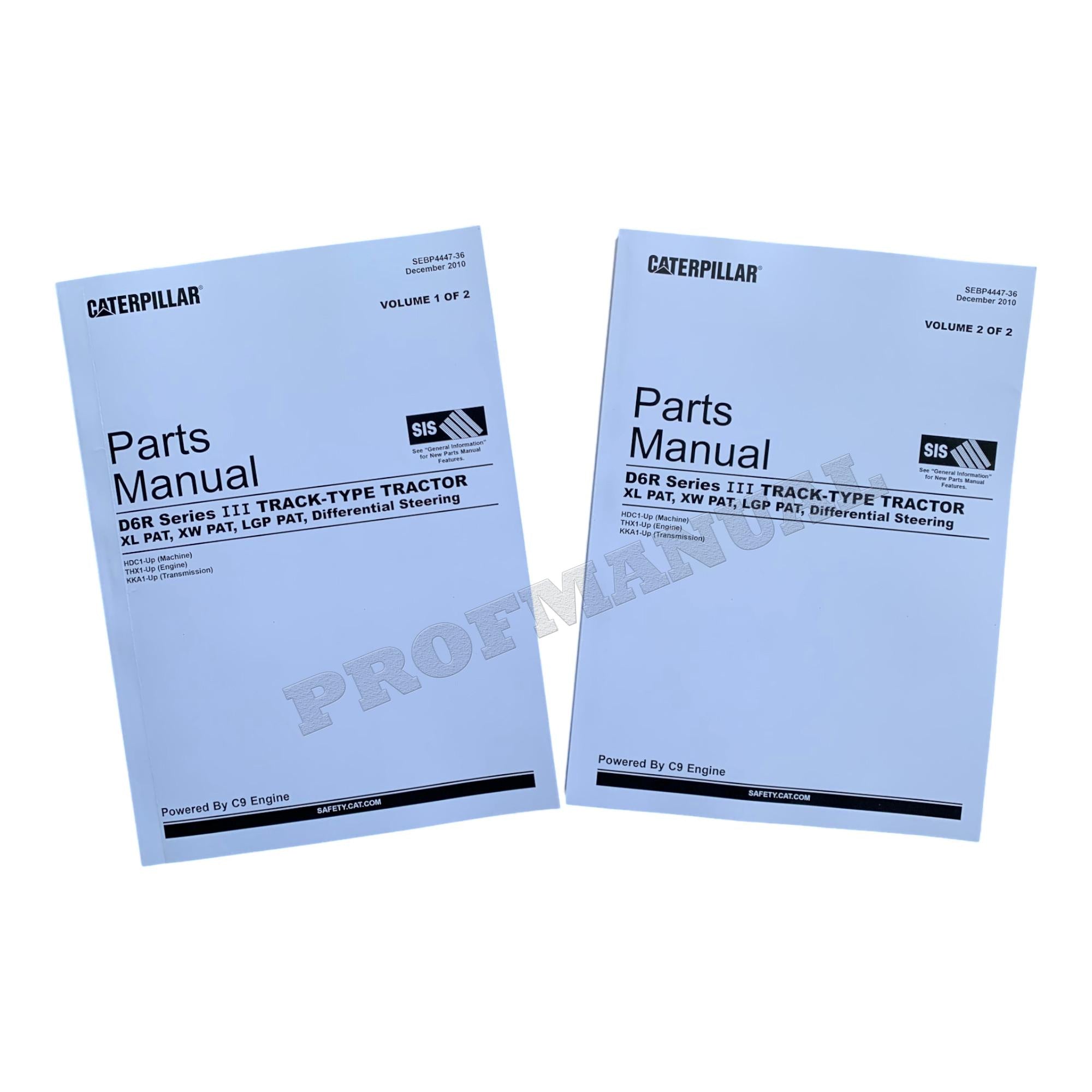 Caterpillar Cat D6R Series 3 Tractor XL PAT XW PAT LGP PAT Parts Catalog Manual