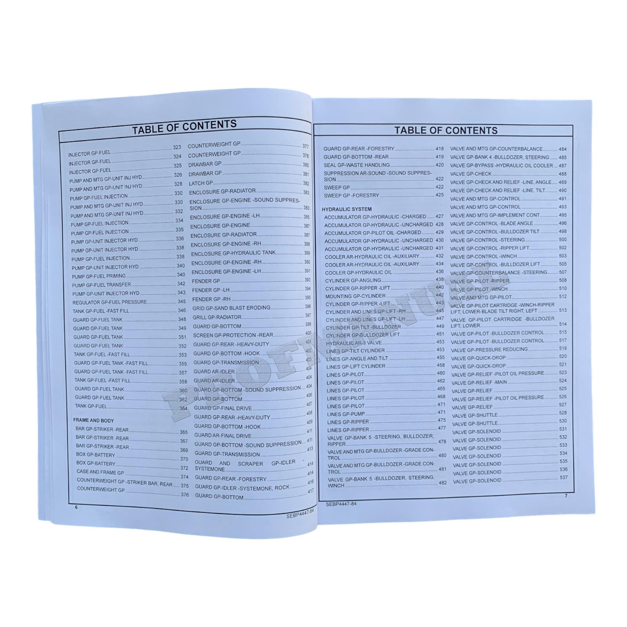 Caterpillar Cat D6R Series 3 Tractor XL PAT XW PAT LGP PAT Parts Catalog Manual