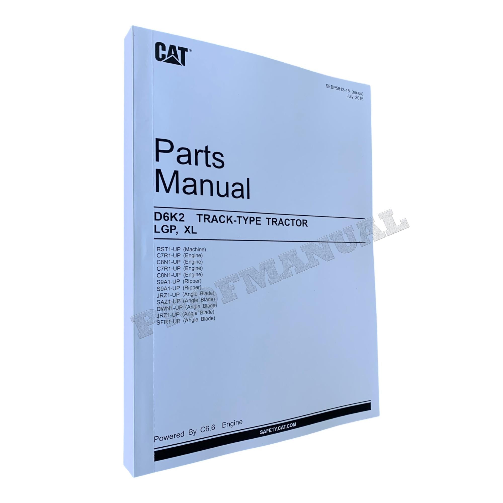 Catálogo de piezas del tractor de cadenas Caterpillar D6K2 Manual SEBP5813