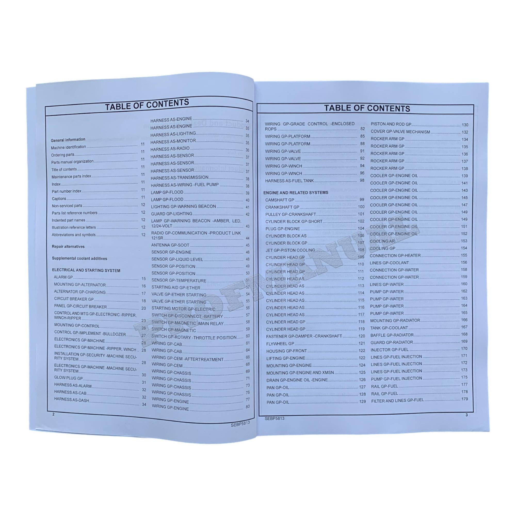 Catálogo de piezas del tractor de cadenas Caterpillar D6K2 Manual SEBP5813