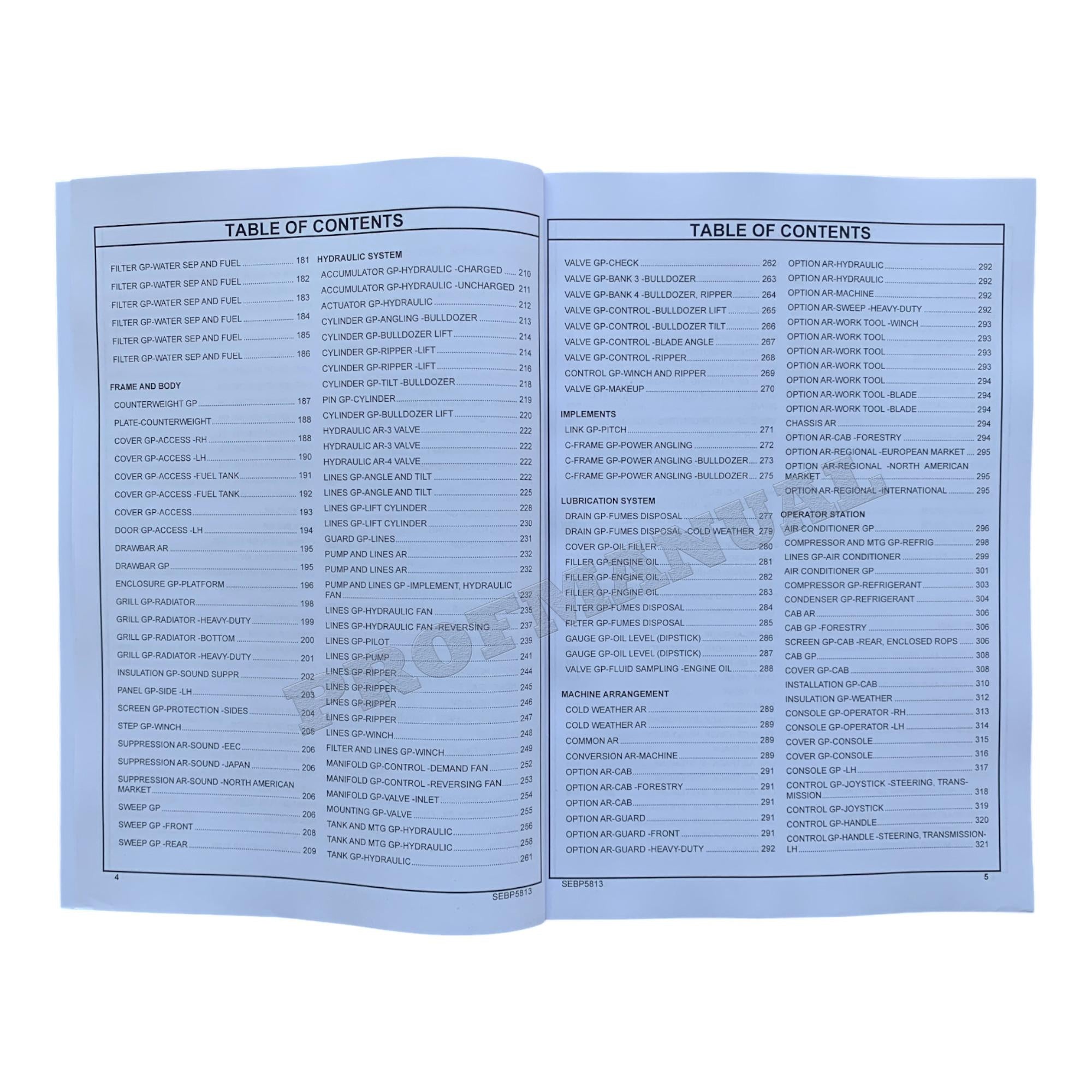 Catálogo de piezas del tractor de cadenas Caterpillar D6K2 Manual SEBP5813