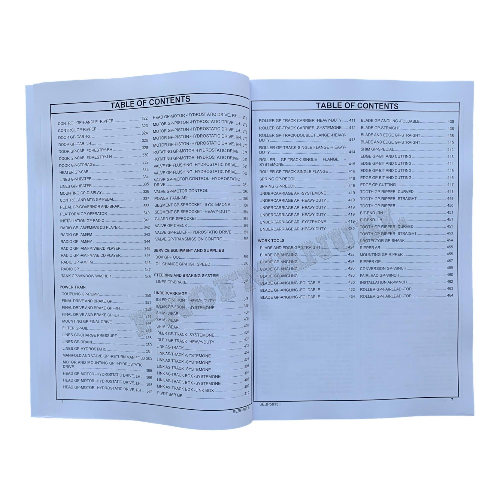 Catálogo de piezas del tractor de cadenas Caterpillar D6K2 Manual SEBP5813