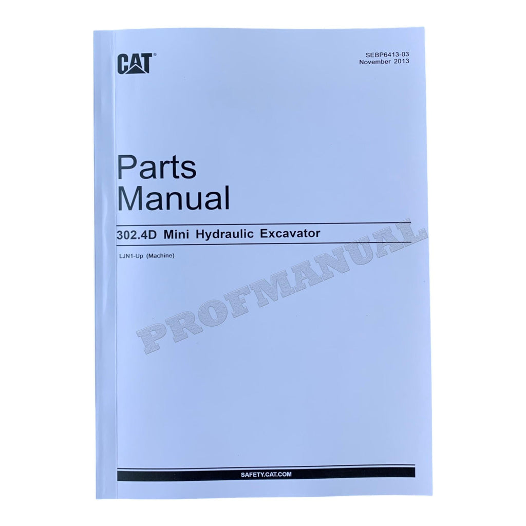 Caterpillar Cat 302.4D Mini Hydraulic Excavator Parts Catalog Manual ser LJN