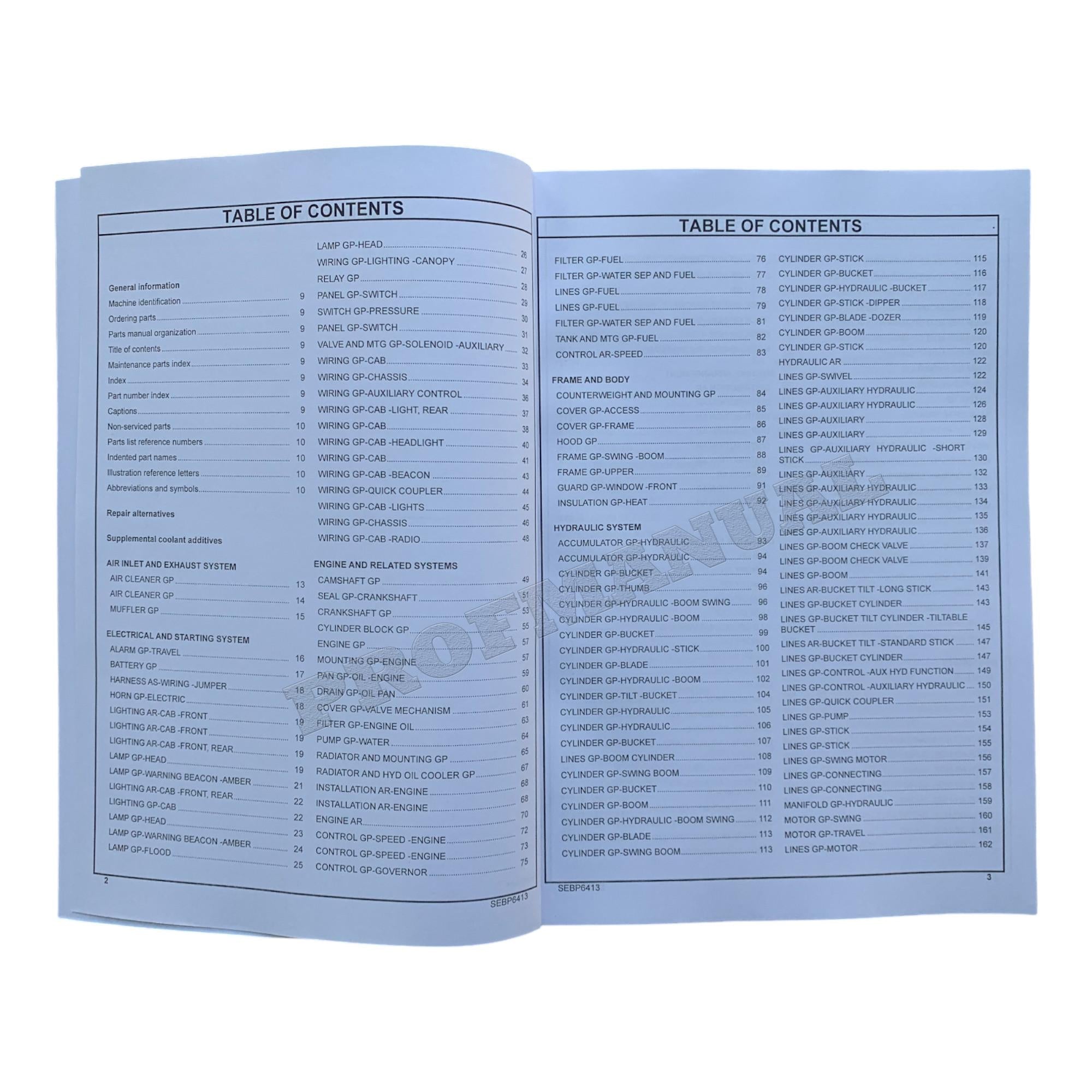 Caterpillar Cat 302.4D Mini Hydraulic Excavator Parts Catalog Manual ser LJN