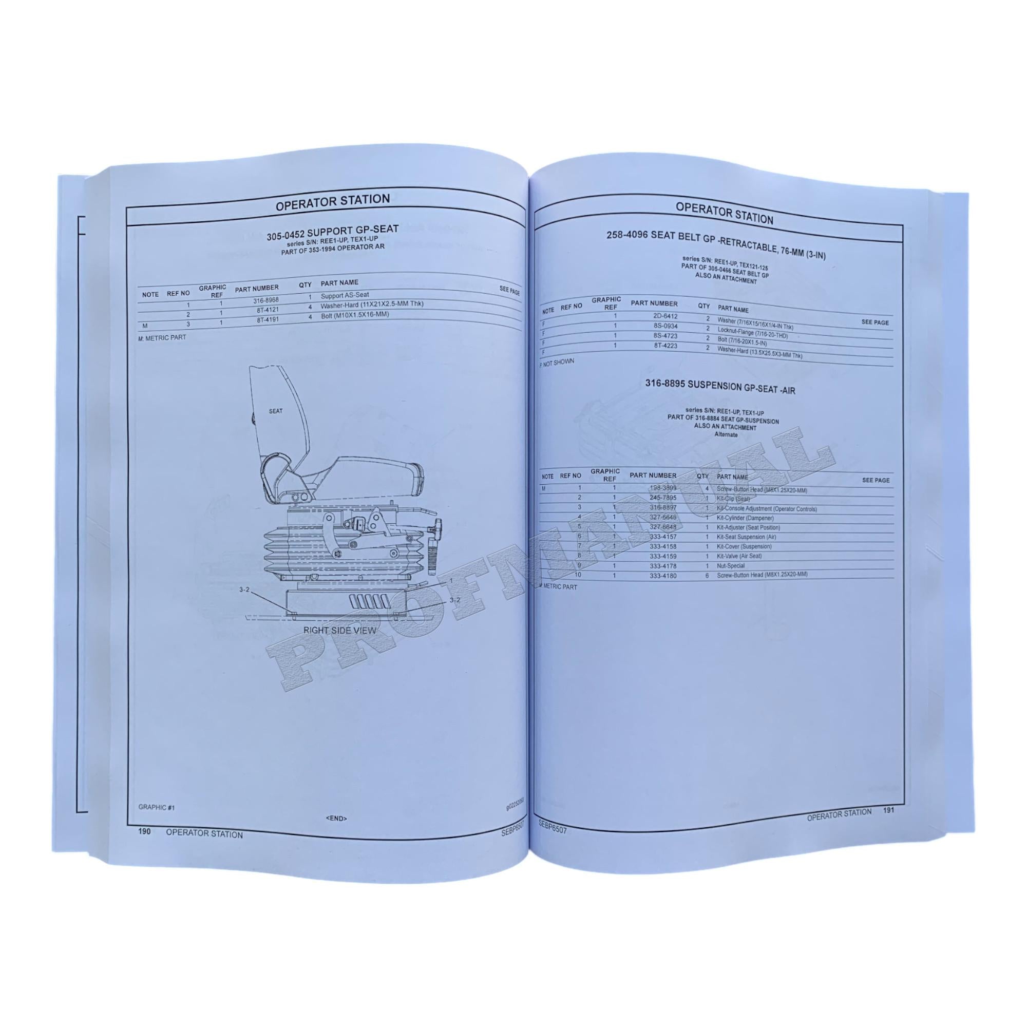 Caterpillar Cat 320E L Excavator Parts Catalog Manual TEX1-Up C8N1-UP REE1-Up