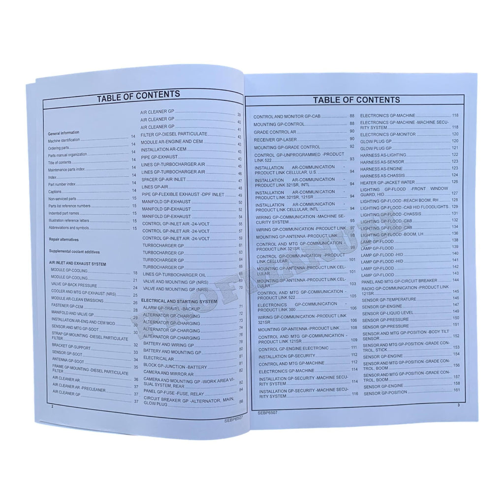 Caterpillar Cat 320E L Excavator Parts Catalog Manual TEX1-Up C8N1-UP REE1-Up