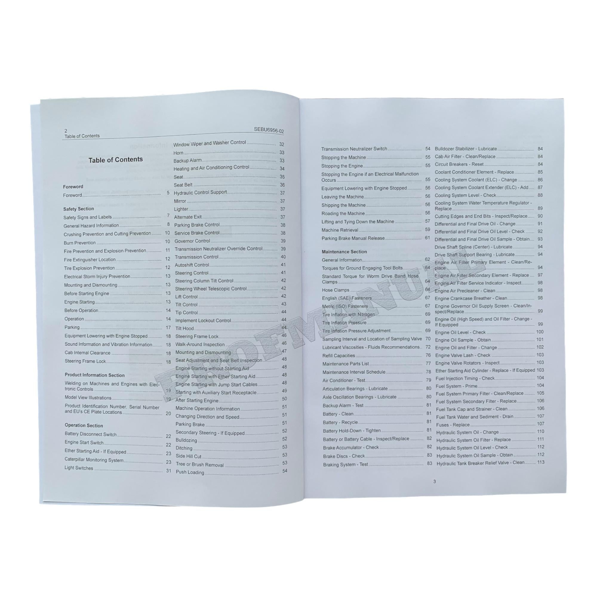 Manual del operador del tractor de ruedas Caterpillar 824G, compactador de suelos 825G y compactador de vertederos 826G