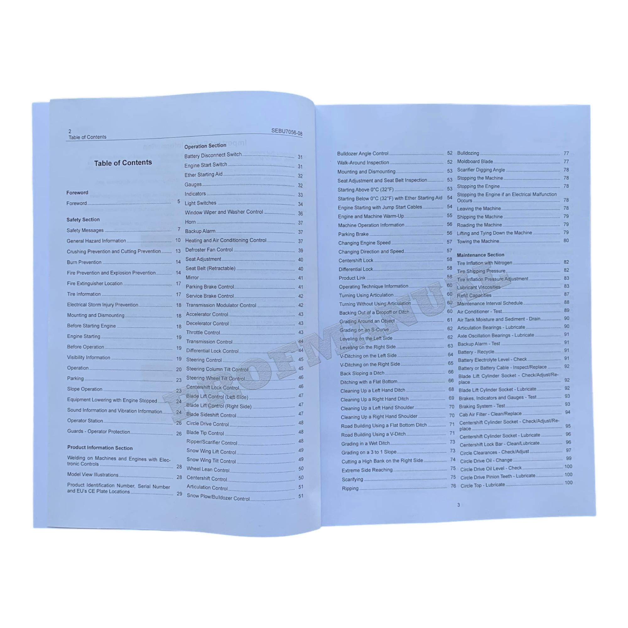 Manual de mantenimiento del operador de motoniveladoras Caterpillar 140H y 160H SEBU7056