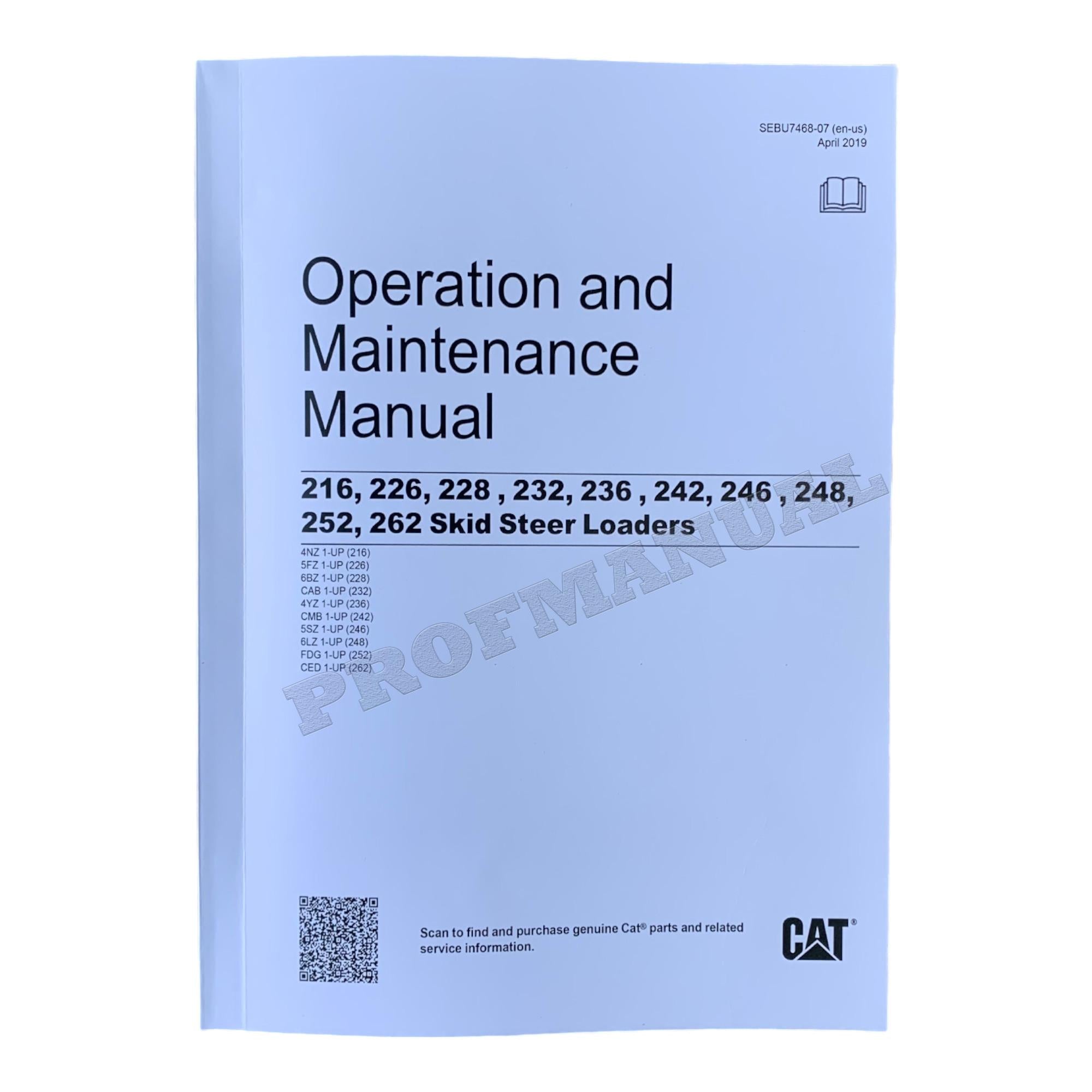 Manual de mantenimiento del operador de minicargadoras Caterpillar 216, 226, 228, 232 y 236